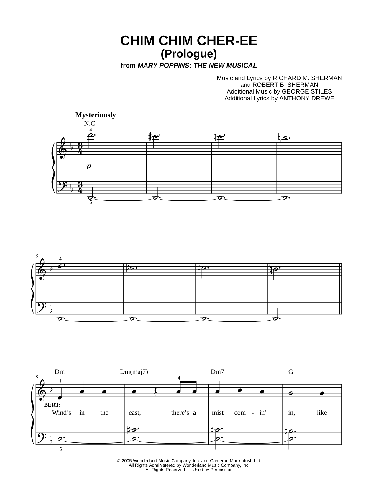 Chim Chim Cher-ee / Prologue (Broadway)