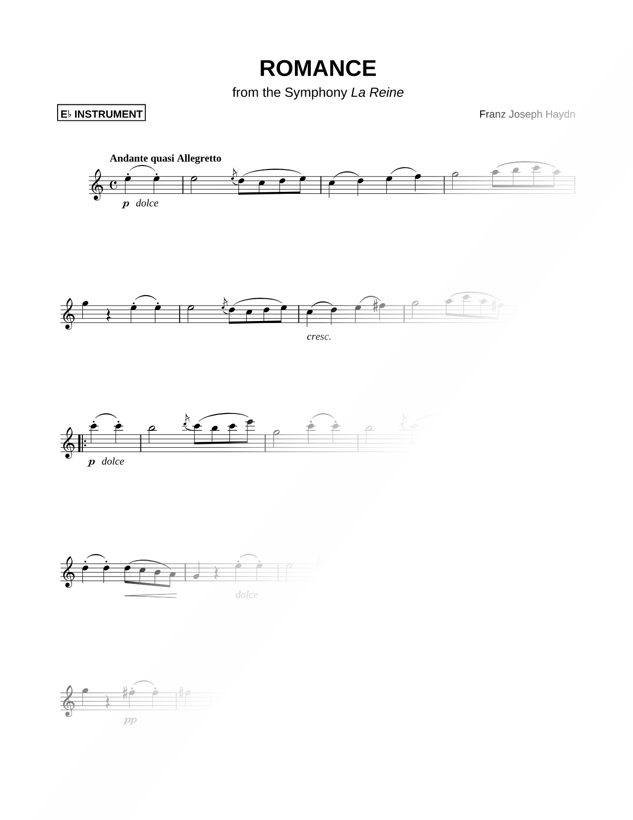 Romance from the Symphony La Reine - Eb Instrument
