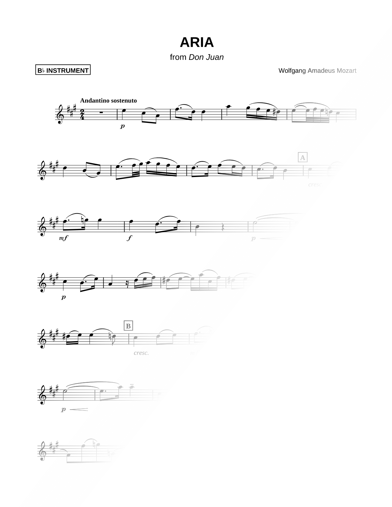 Aria from Don Juan - Bb Instrument