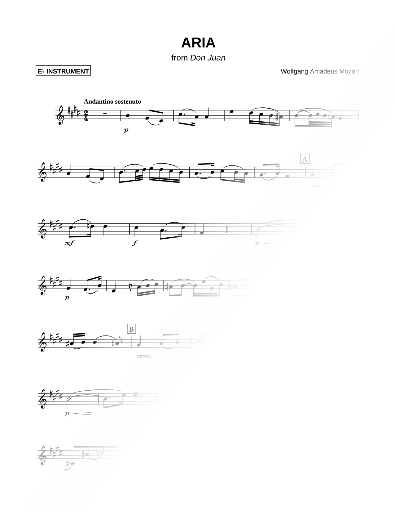Aria from Don Juan - Eb Instrument