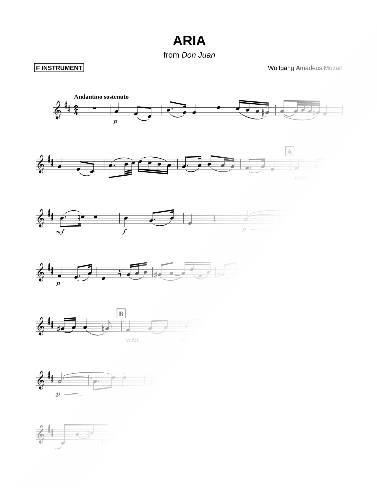 Aria from Don Juan - F Instrument