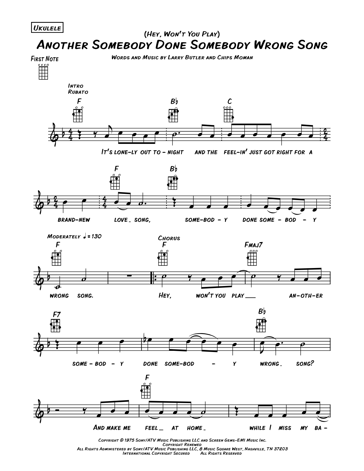 (Hey, Won't You Play) Another Somebody Done Somebody Wrong Song