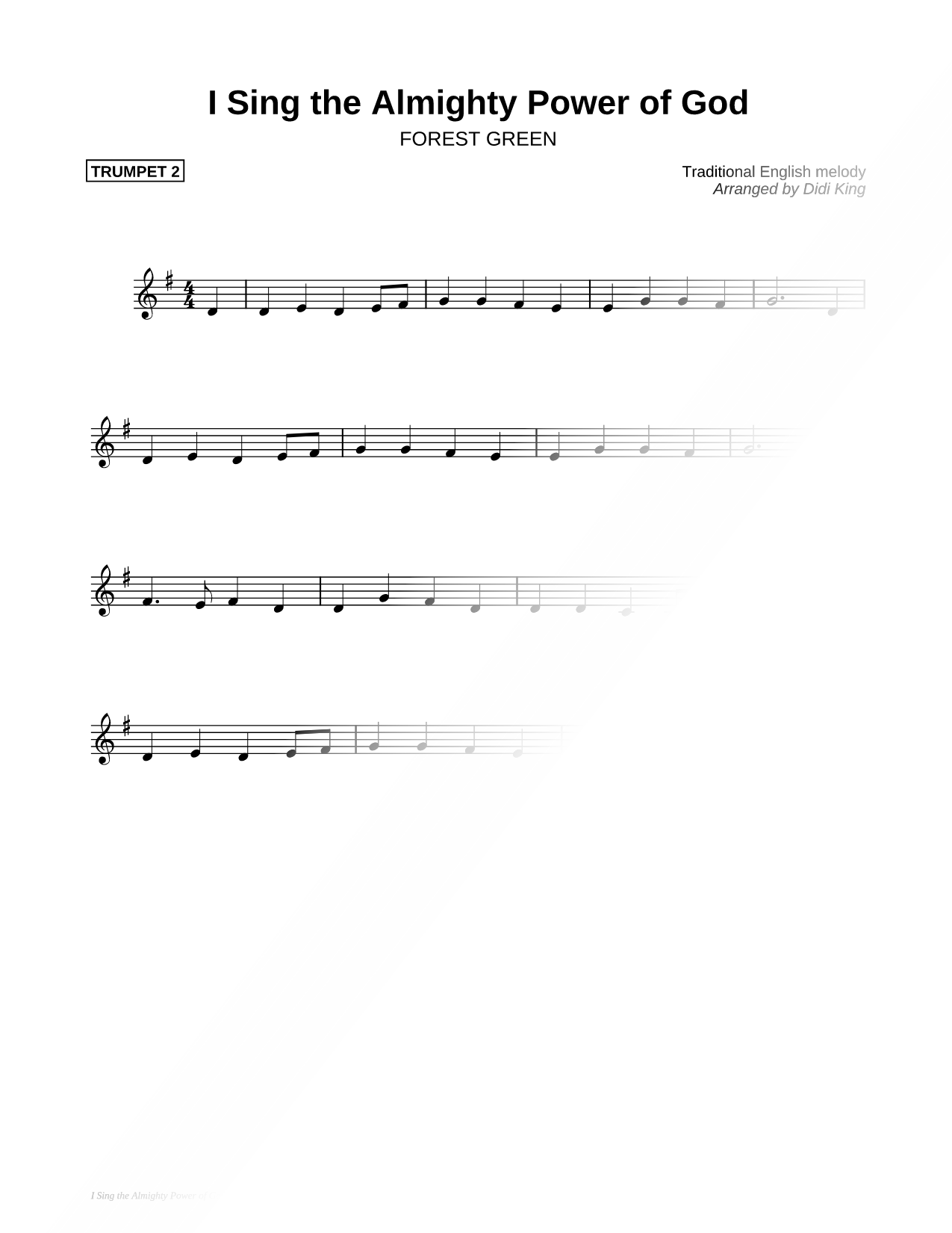 I Sing the Almighty Power of God - Trumpet 2 (Brass Quartet)