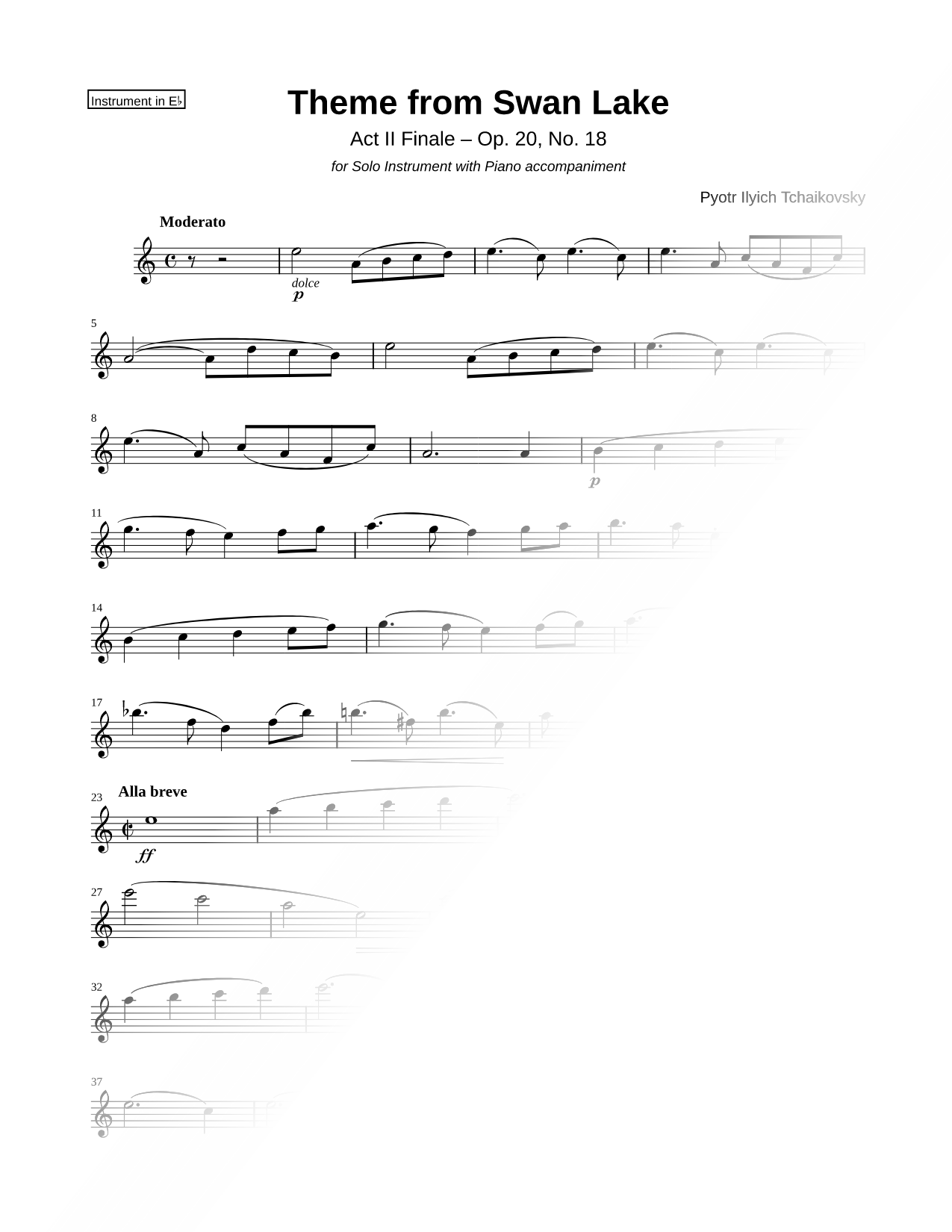 Theme From Swan Lake, Op. 20: No. 18 - Eb Instrument