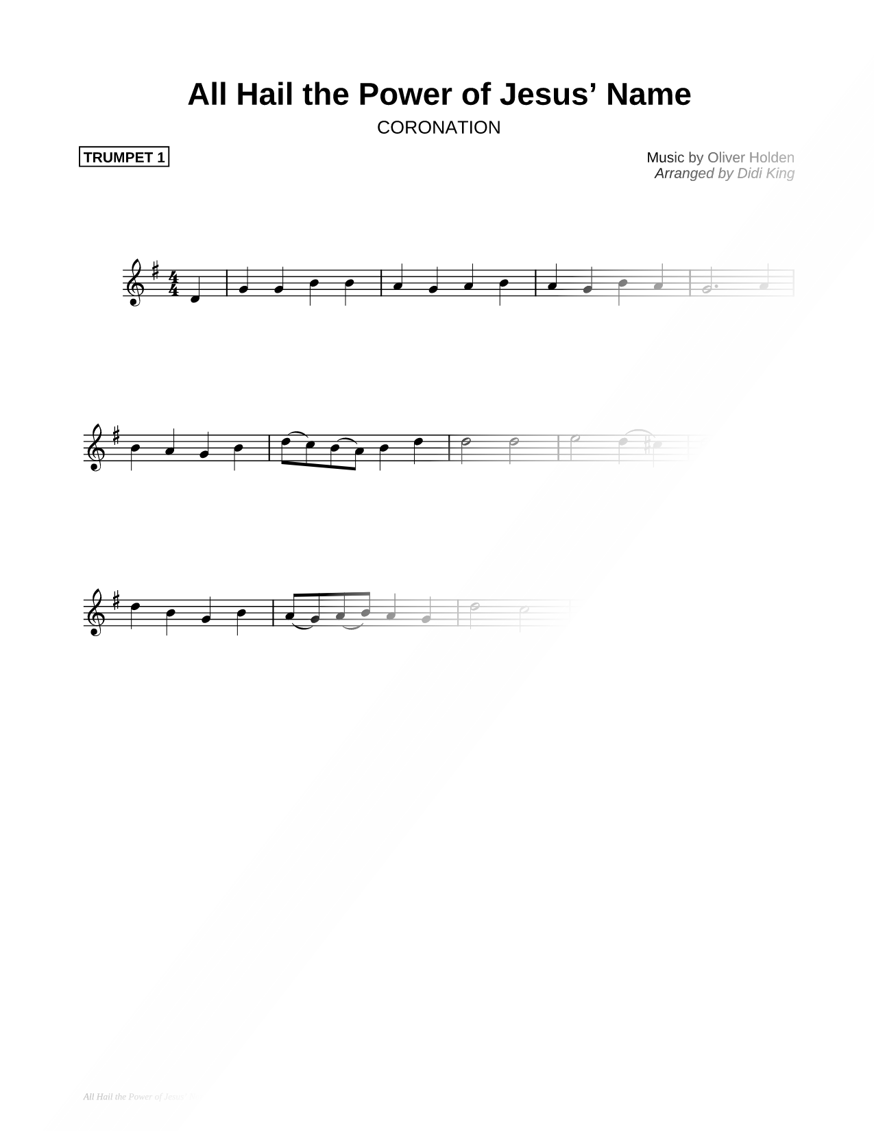 All Hail the Power of Jesus' Name - Trumpet 1 (Brass Quartet)