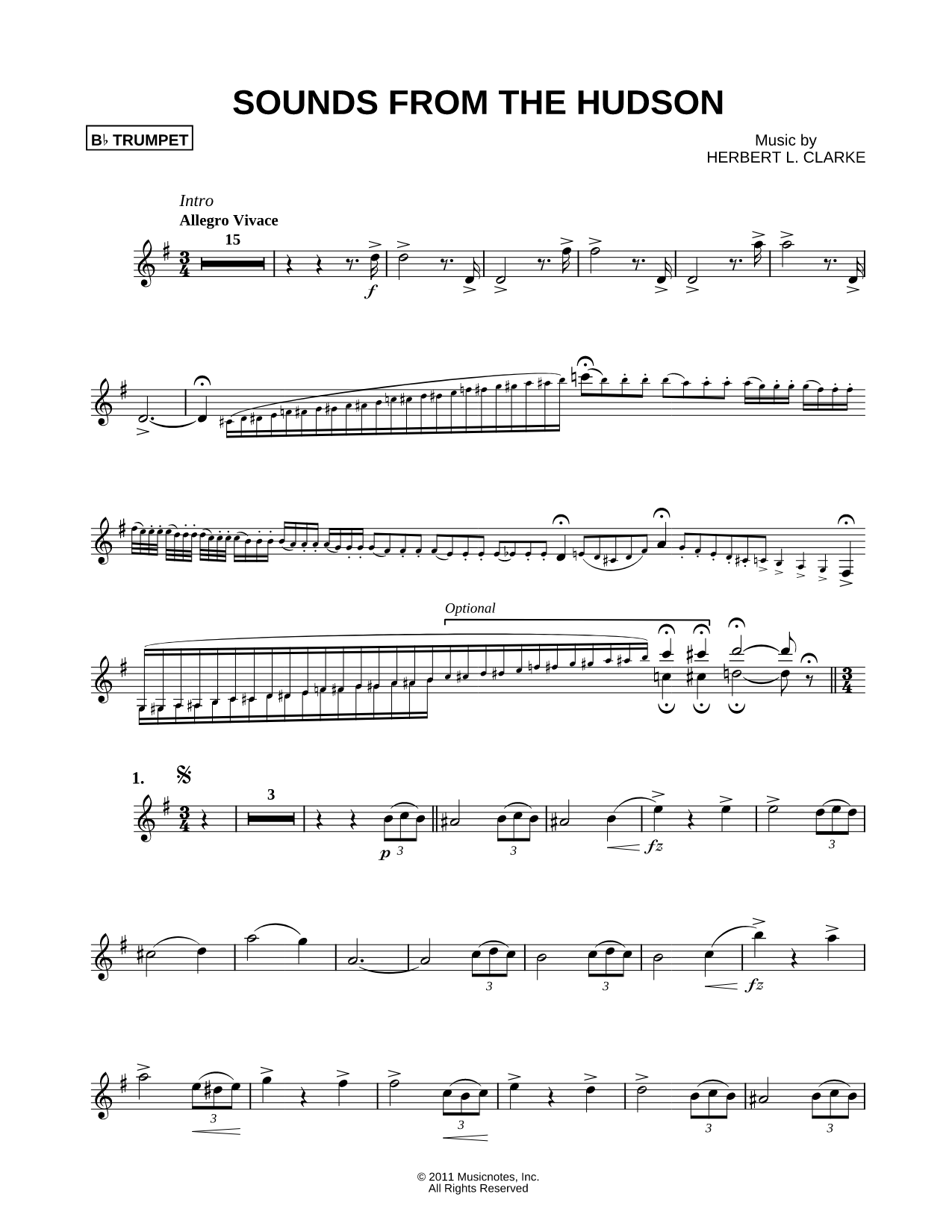 Sounds From the Hudson - Bb Trumpet