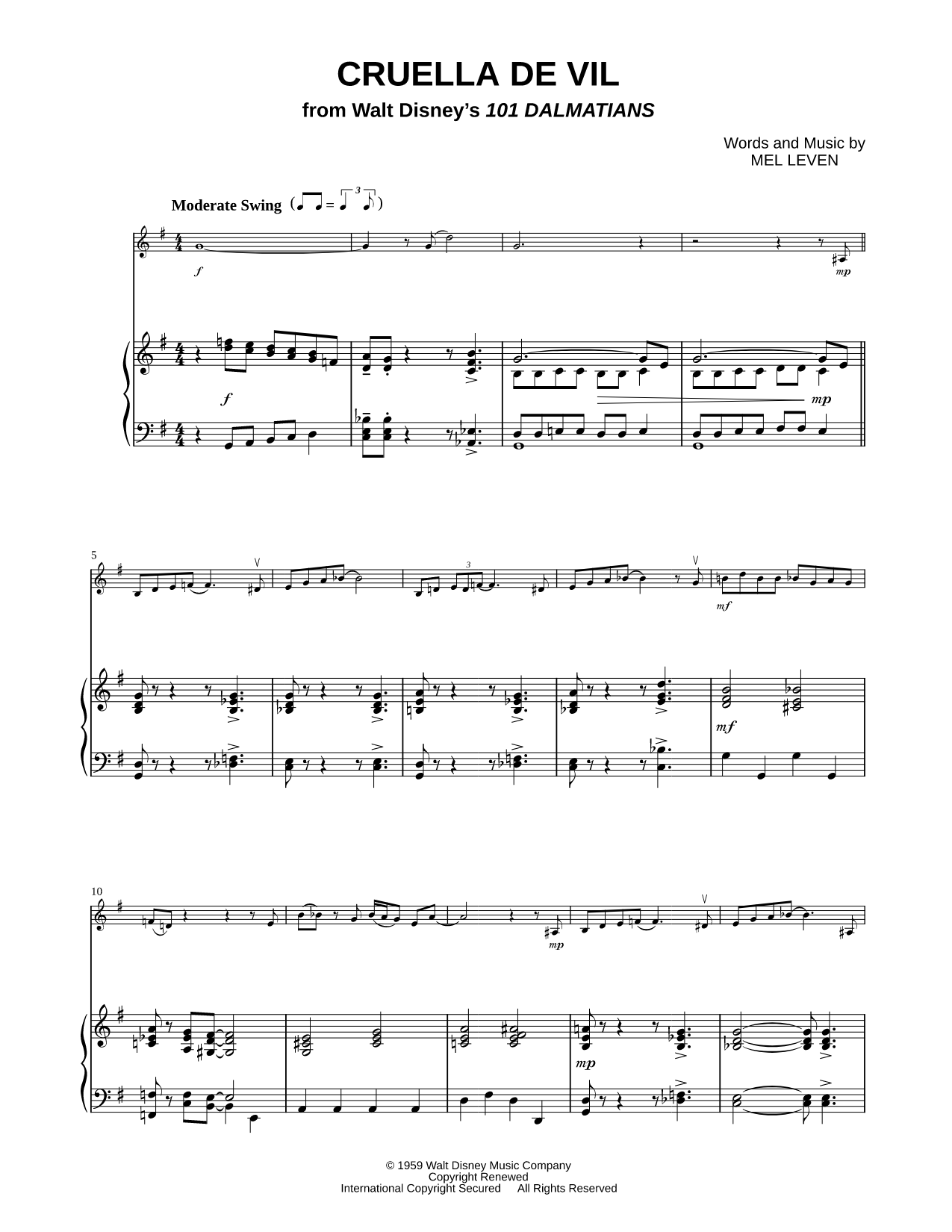 Cruella de Vil - Piano Accompaniment (Strings)