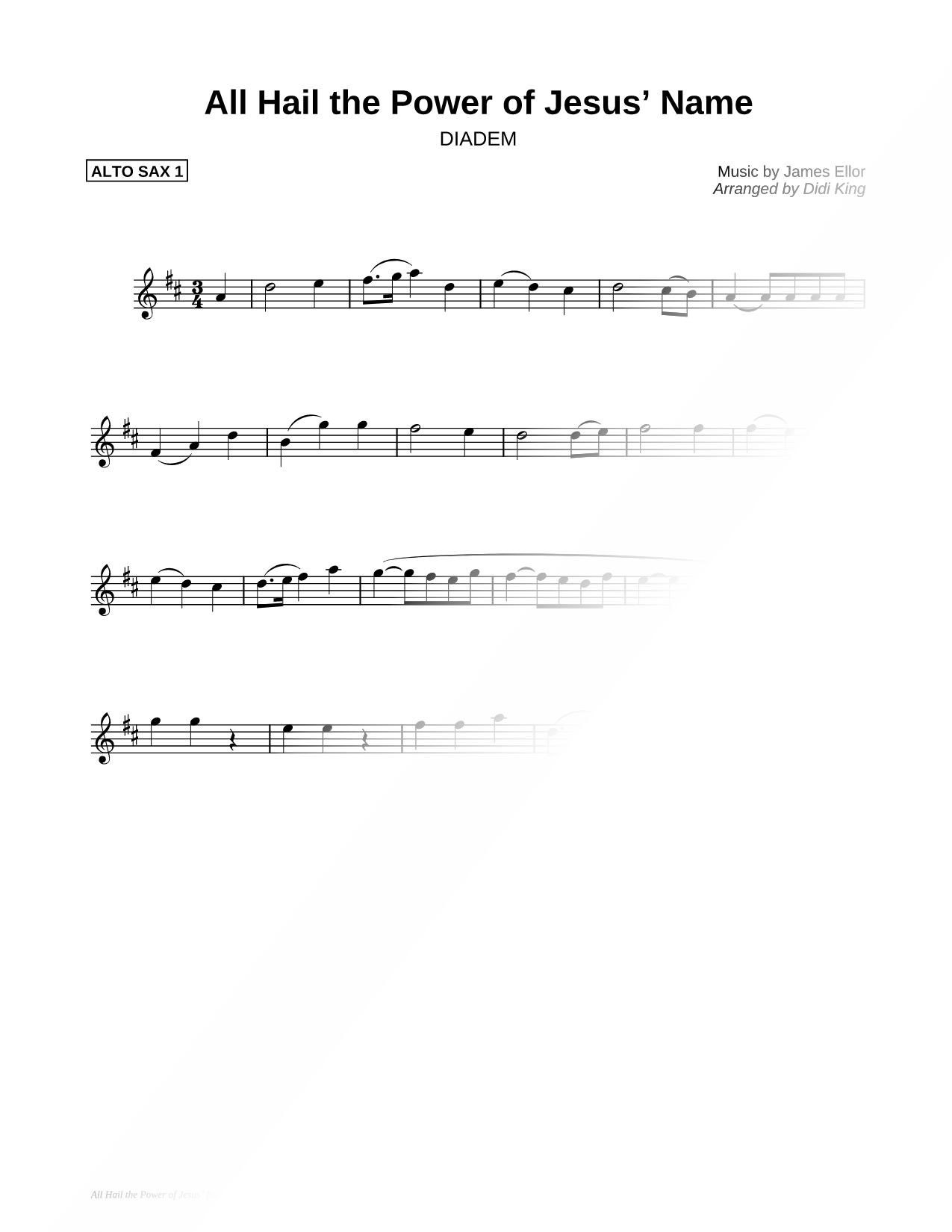 All Hail the Power of Jesus' Name - Alto Sax 1 (Saxophone Quartet)
