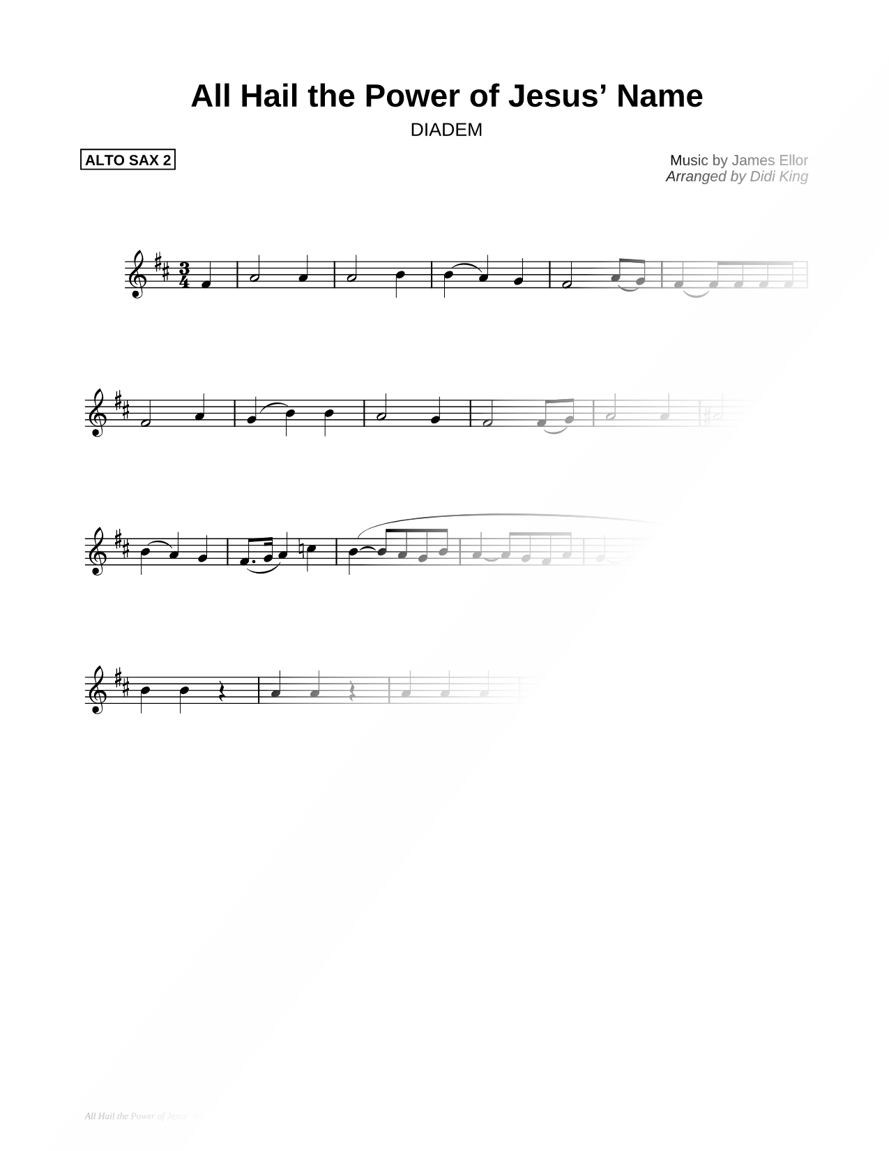 All Hail the Power of Jesus' Name - Alto Sax 2 (Saxophone Quartet)