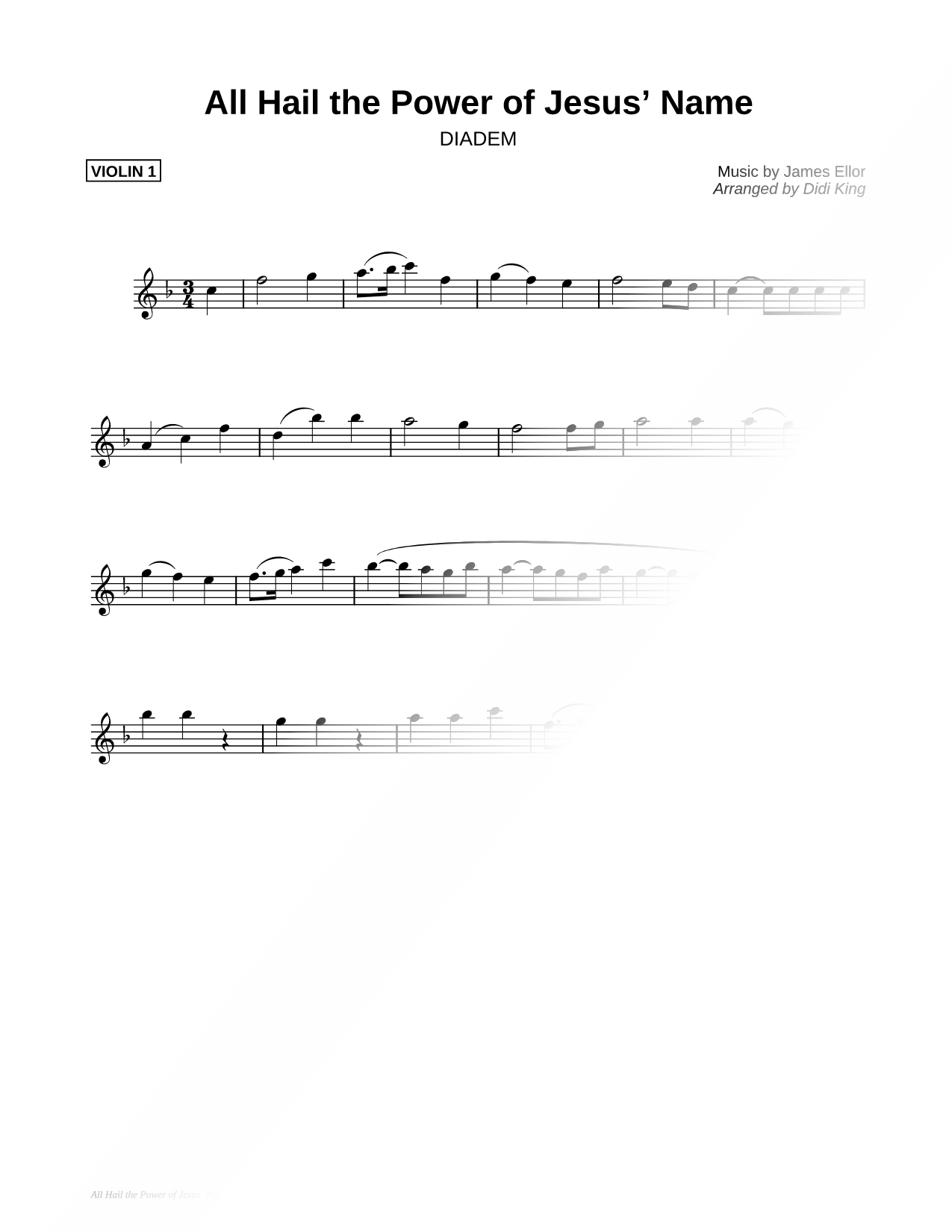 All Hail the Power of Jesus' Name - Violin 1 (String Quartet)