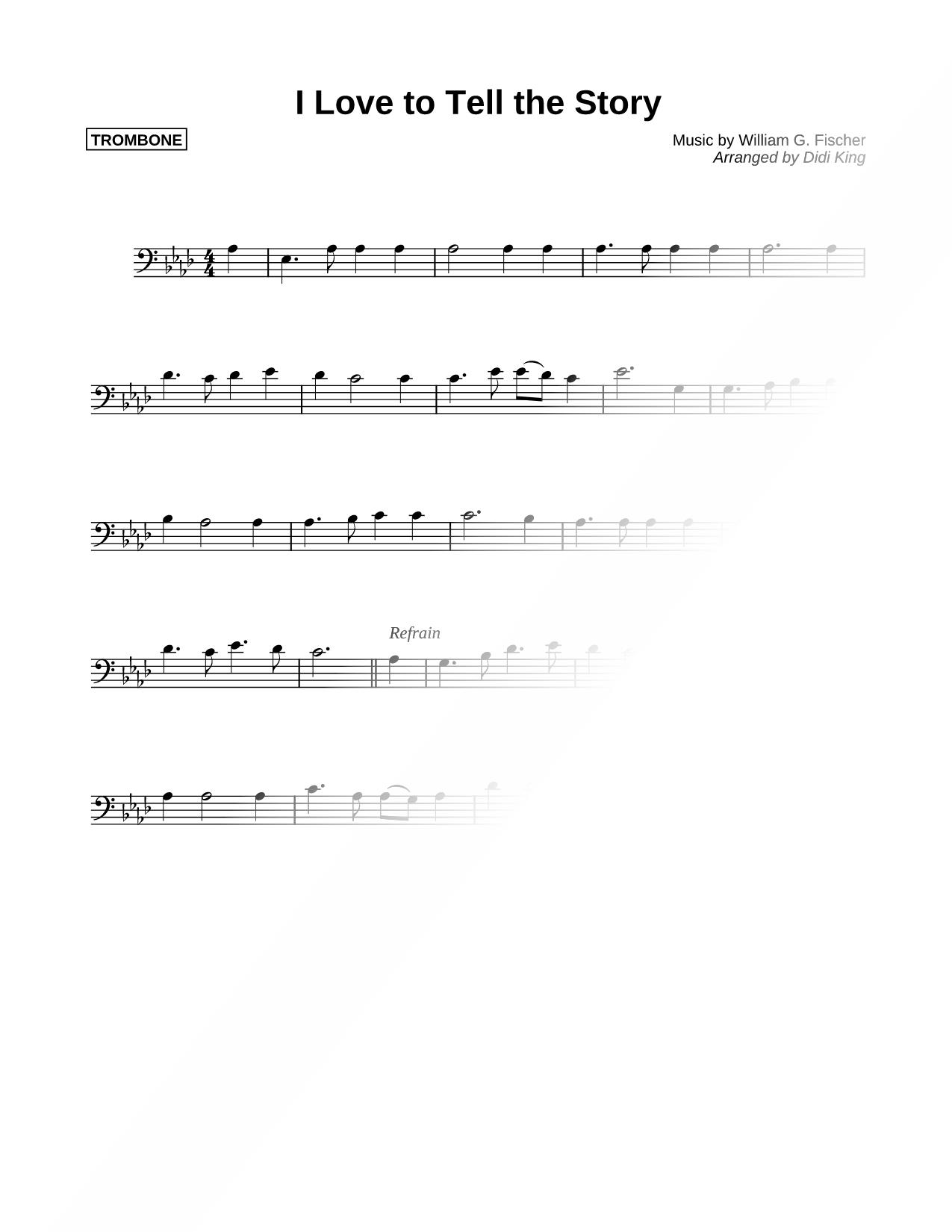 I Love To Tell the Story - Trombone (Brass Quartet)
