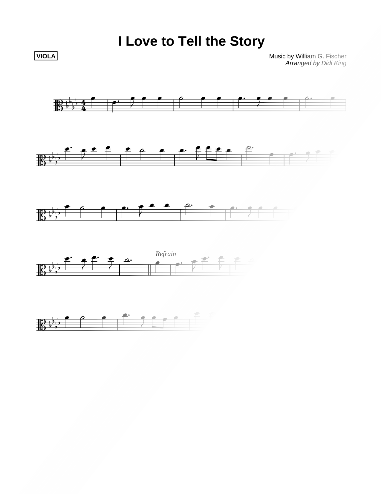 I Love To Tell the Story - Viola (String Quartet)