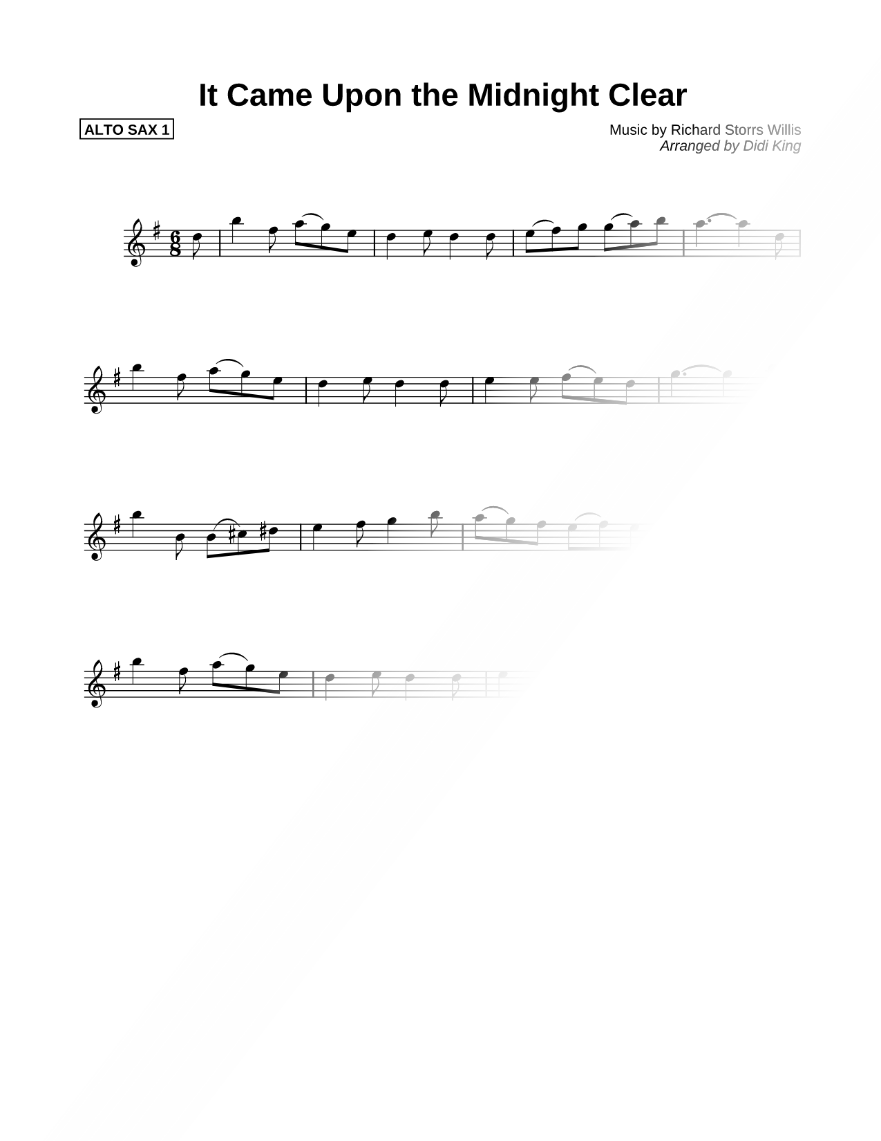 It Came Upon a Midnight Clear - Alto Sax 1 (Saxophone Quartet)