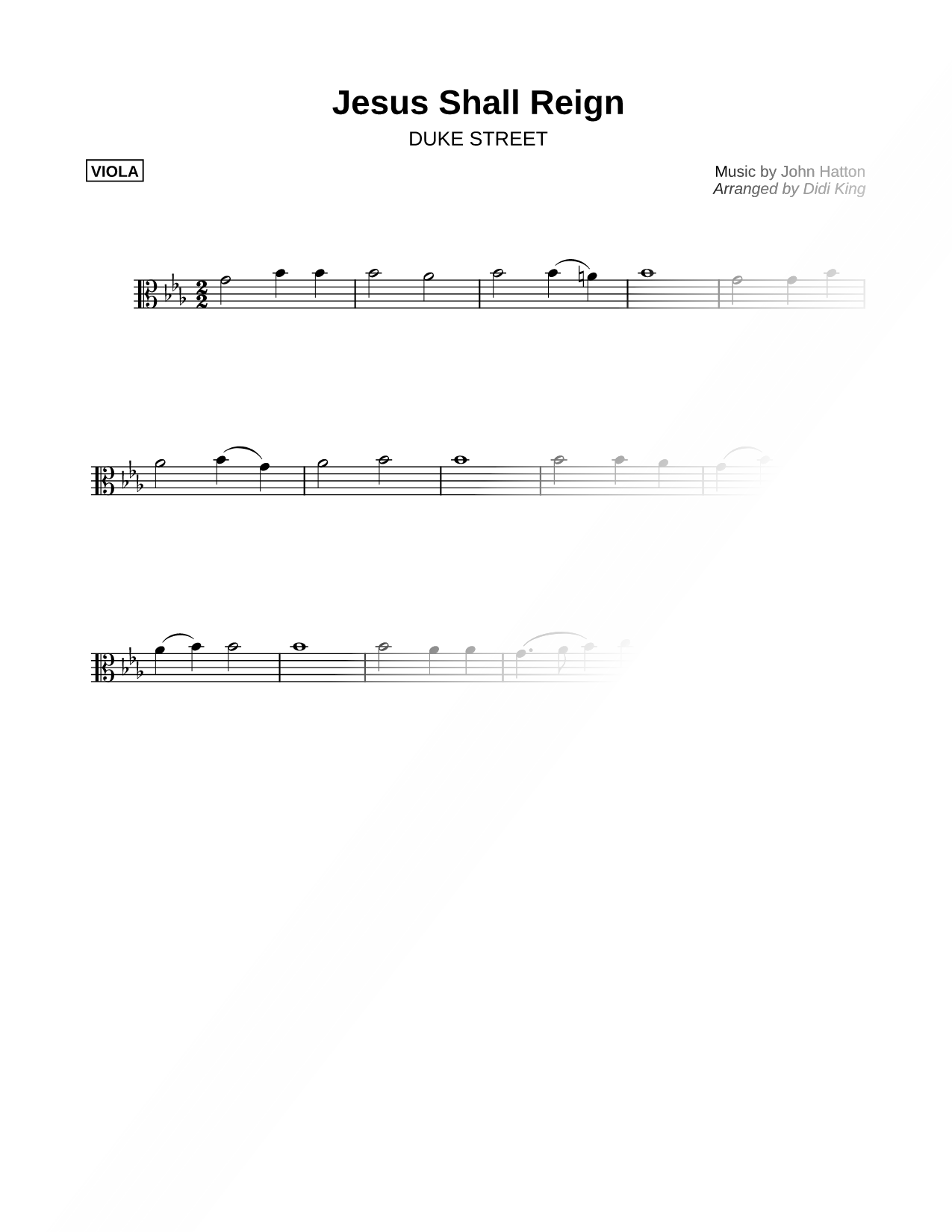Jesus Shall Reign - Viola (String Quartet)