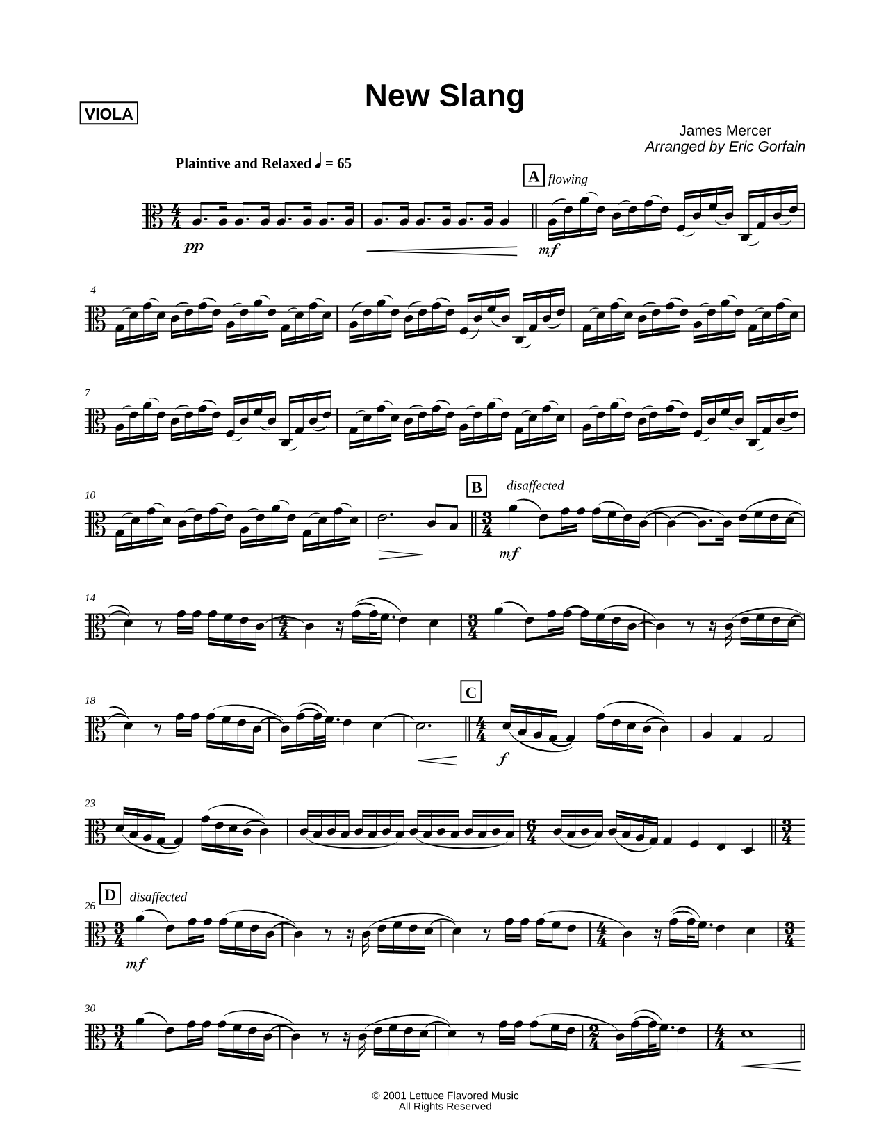New Slang - Viola (String Quartet)