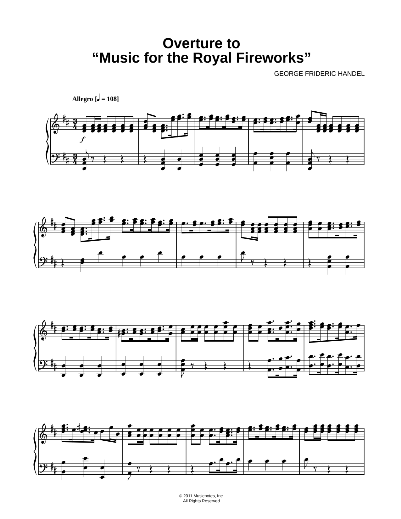Overture to Music for the Royal Fireworks