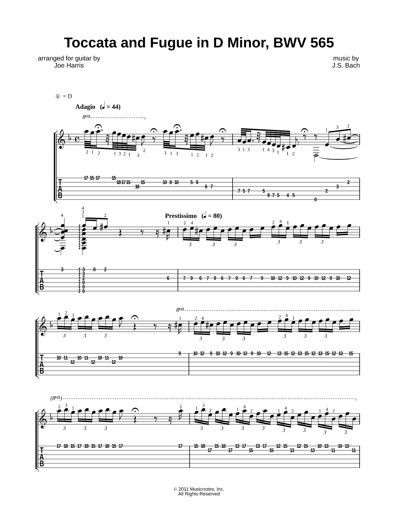 Toccata and Fugue in D Minor, BWV 565