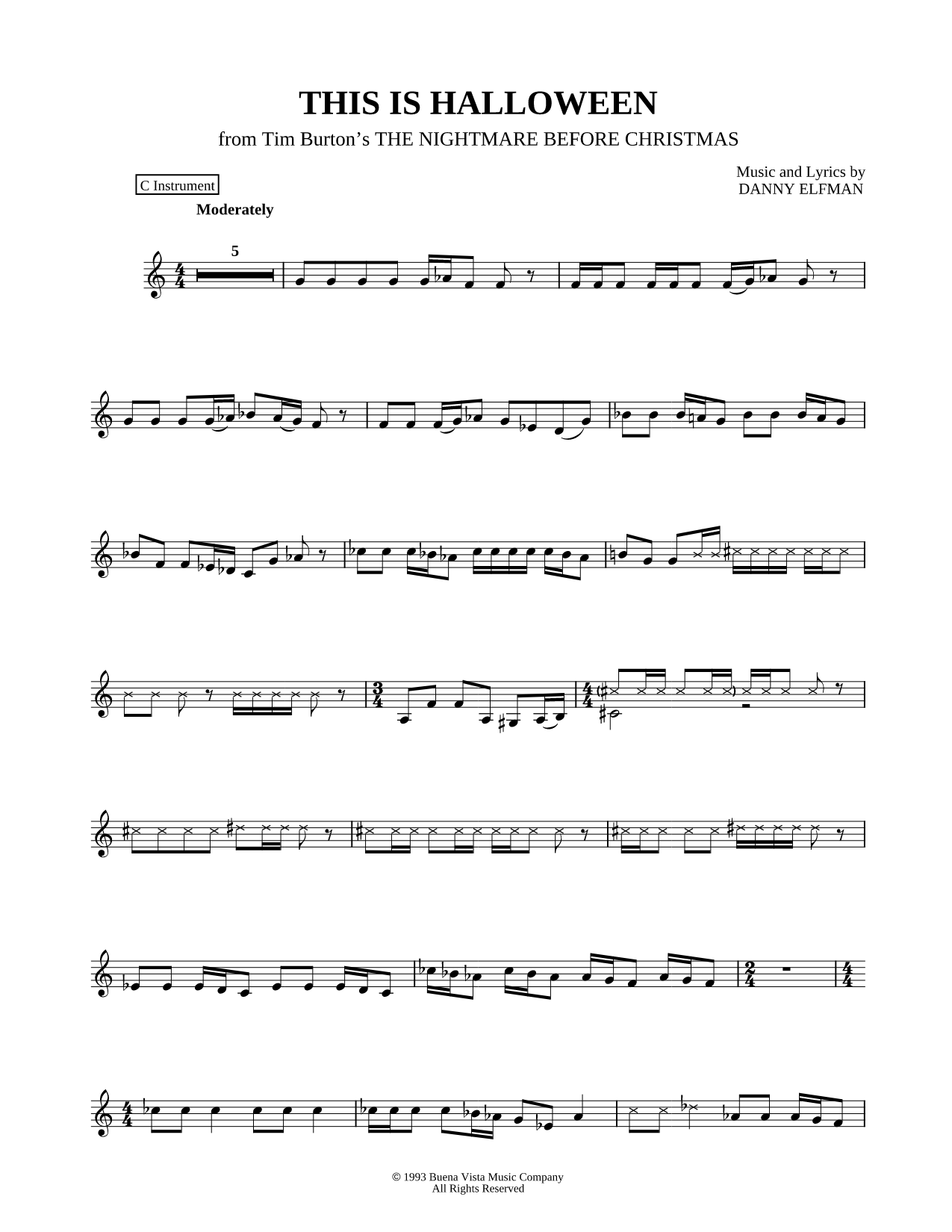 This Is Halloween - C Instrument