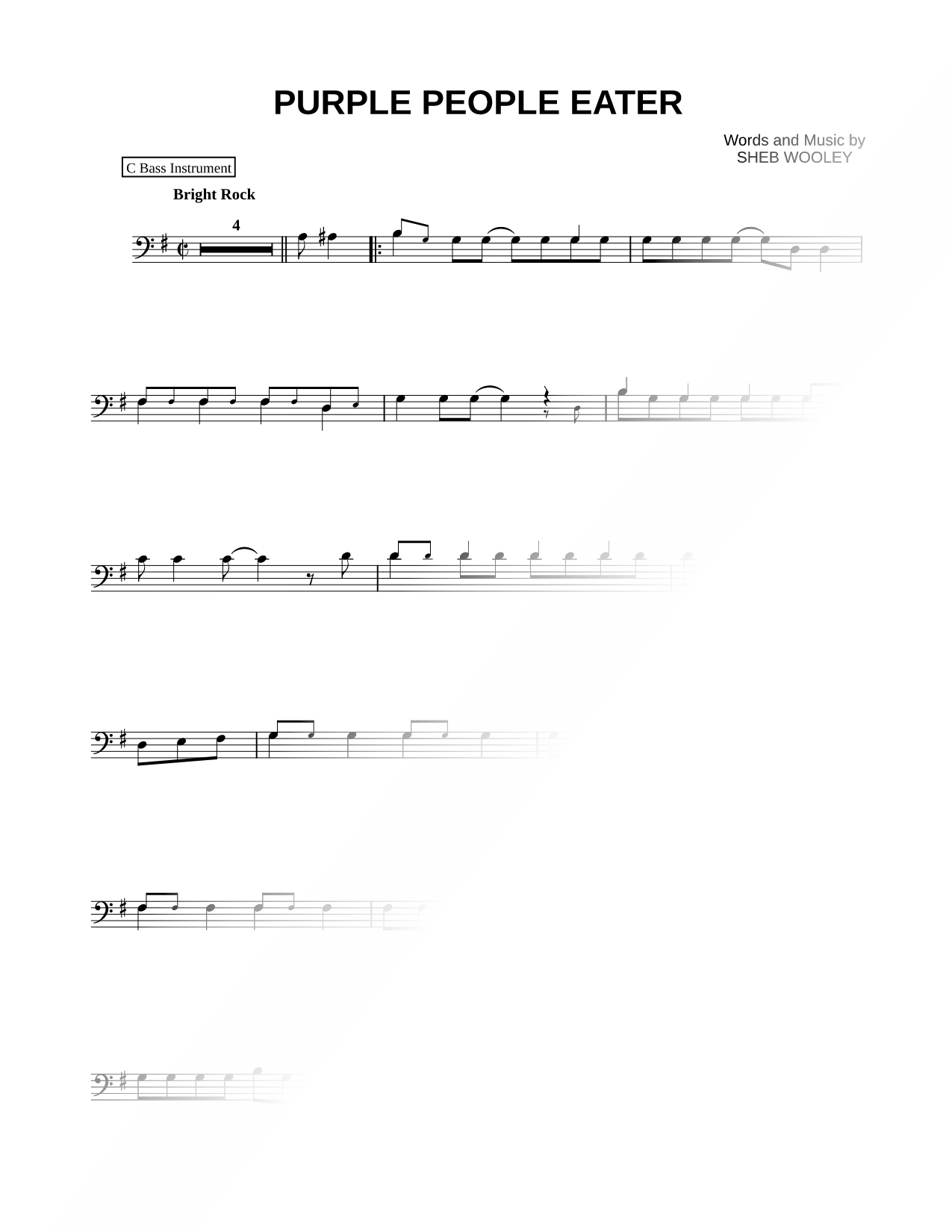 Purple People Eater - Bass Clef Instrument