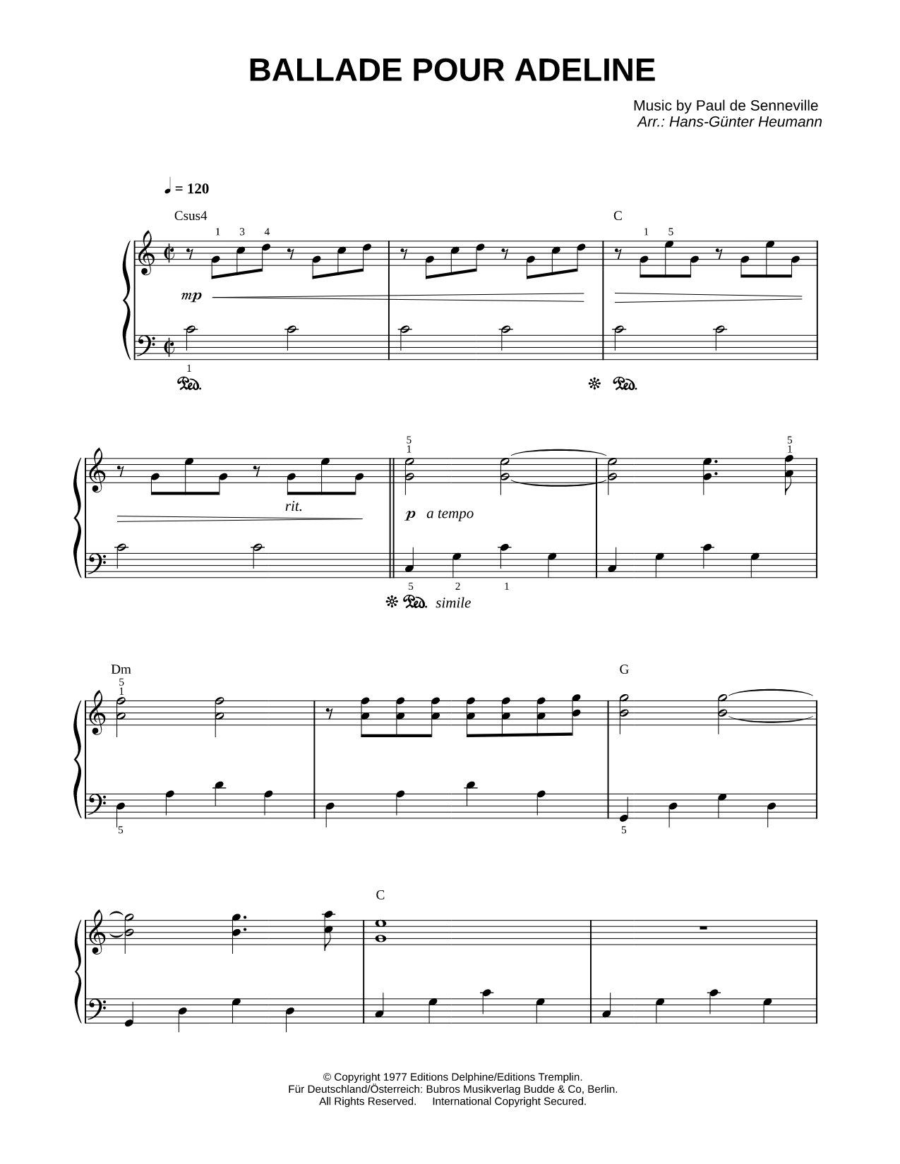 Ballade pour Adeline