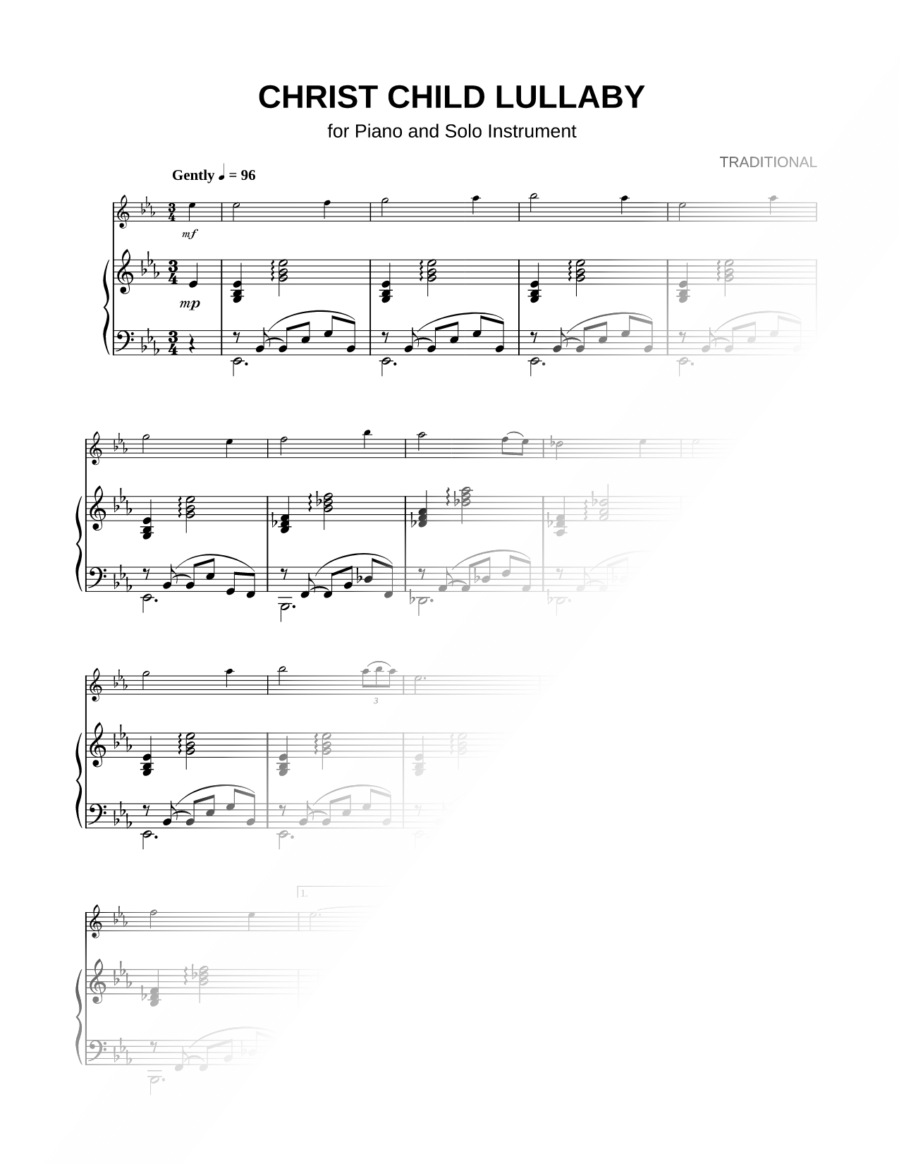 Christ Child Lullaby - Piano Accompaniment