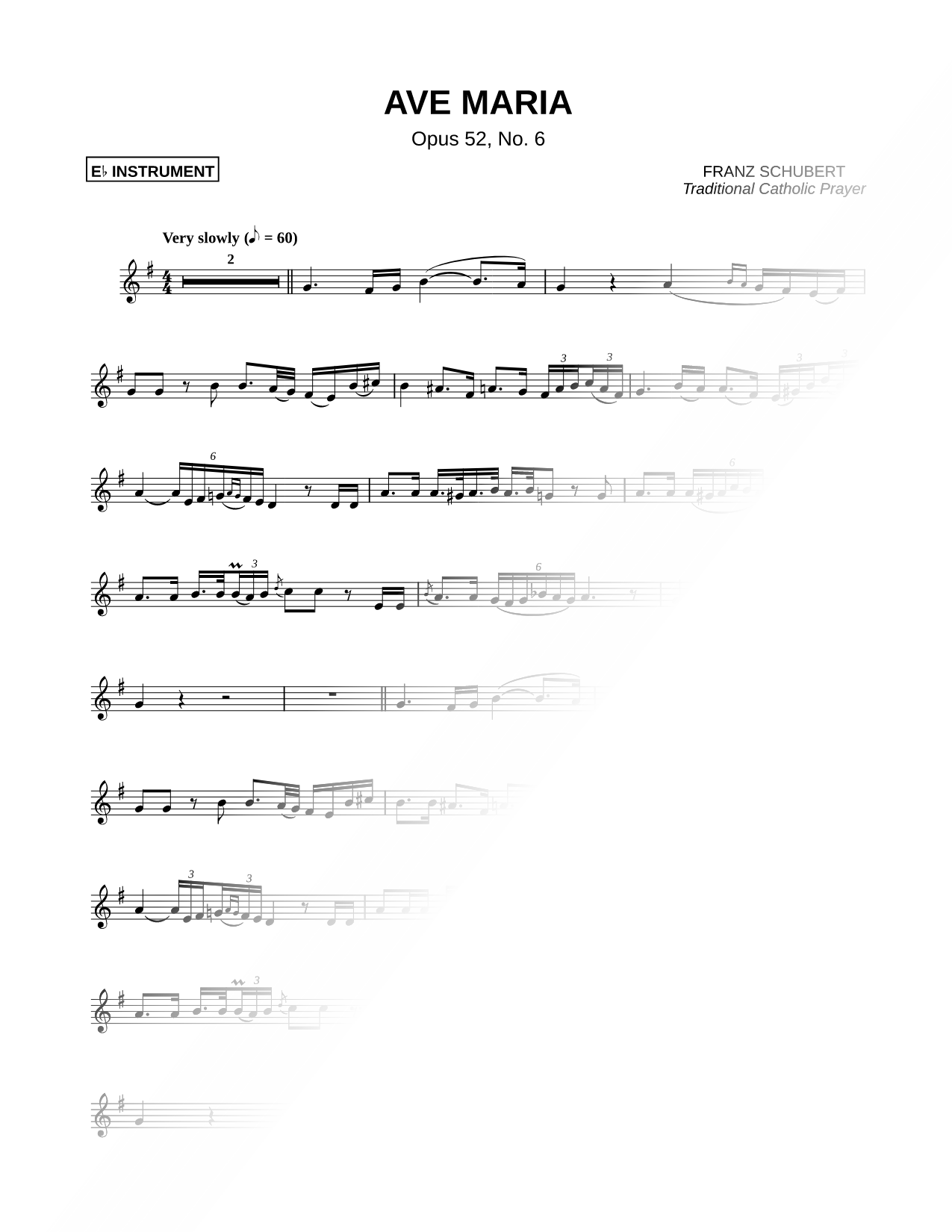 Ave Maria, Opus 52, No. 6 - Eb Instrument