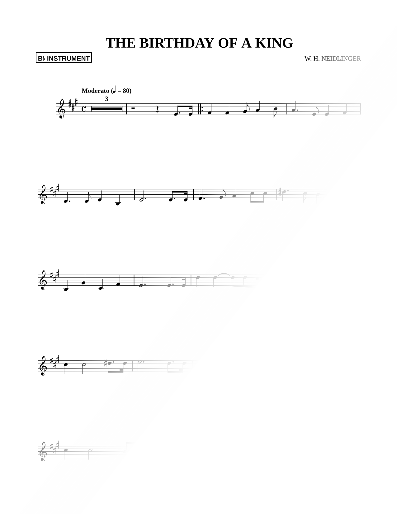 The Birthday of a King - Bb Instrument