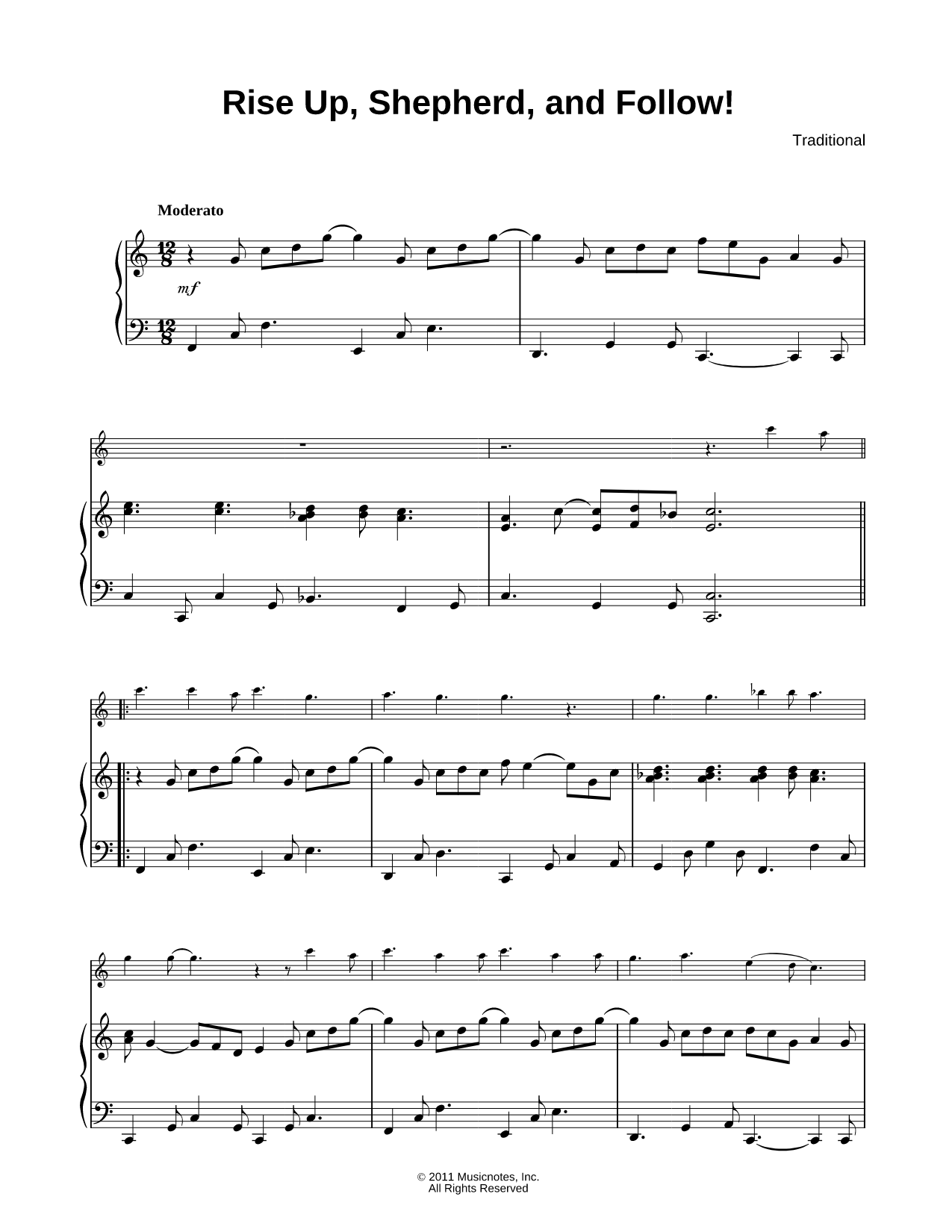 Rise Up, Shepherd, and Follow! - Piano Accompaniment