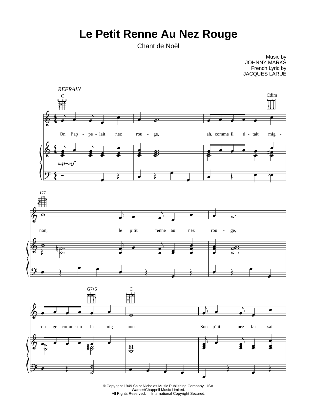Le Petit Renne Au Nez Rouge (Rudolph the Red-Nosed Reindeer)