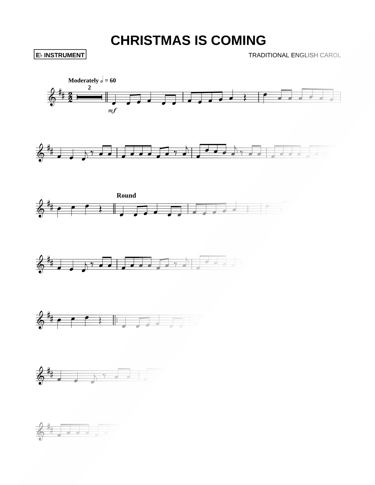 Christmas Is Coming - Eb Instrument