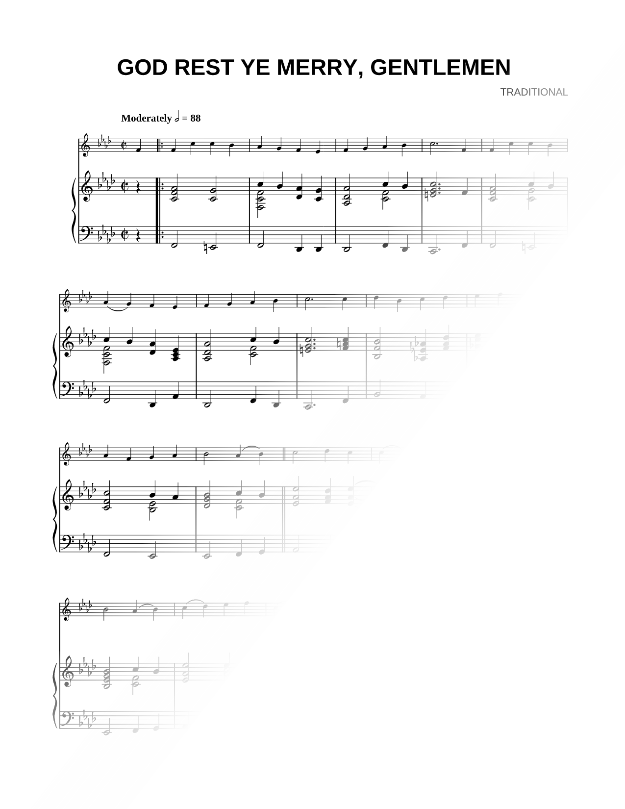 God Rest Ye Merry, Gentlemen - Piano Accompaniment