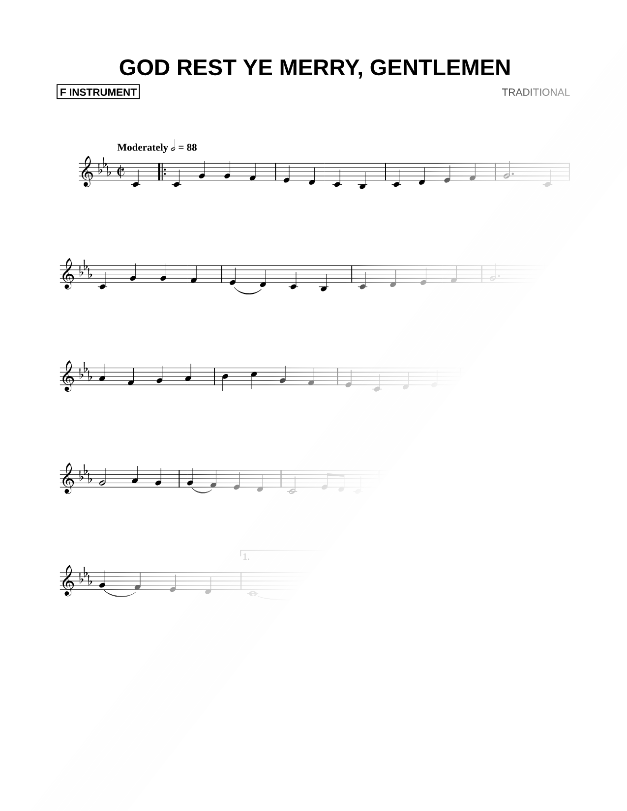 God Rest Ye Merry, Gentlemen - F Instrument