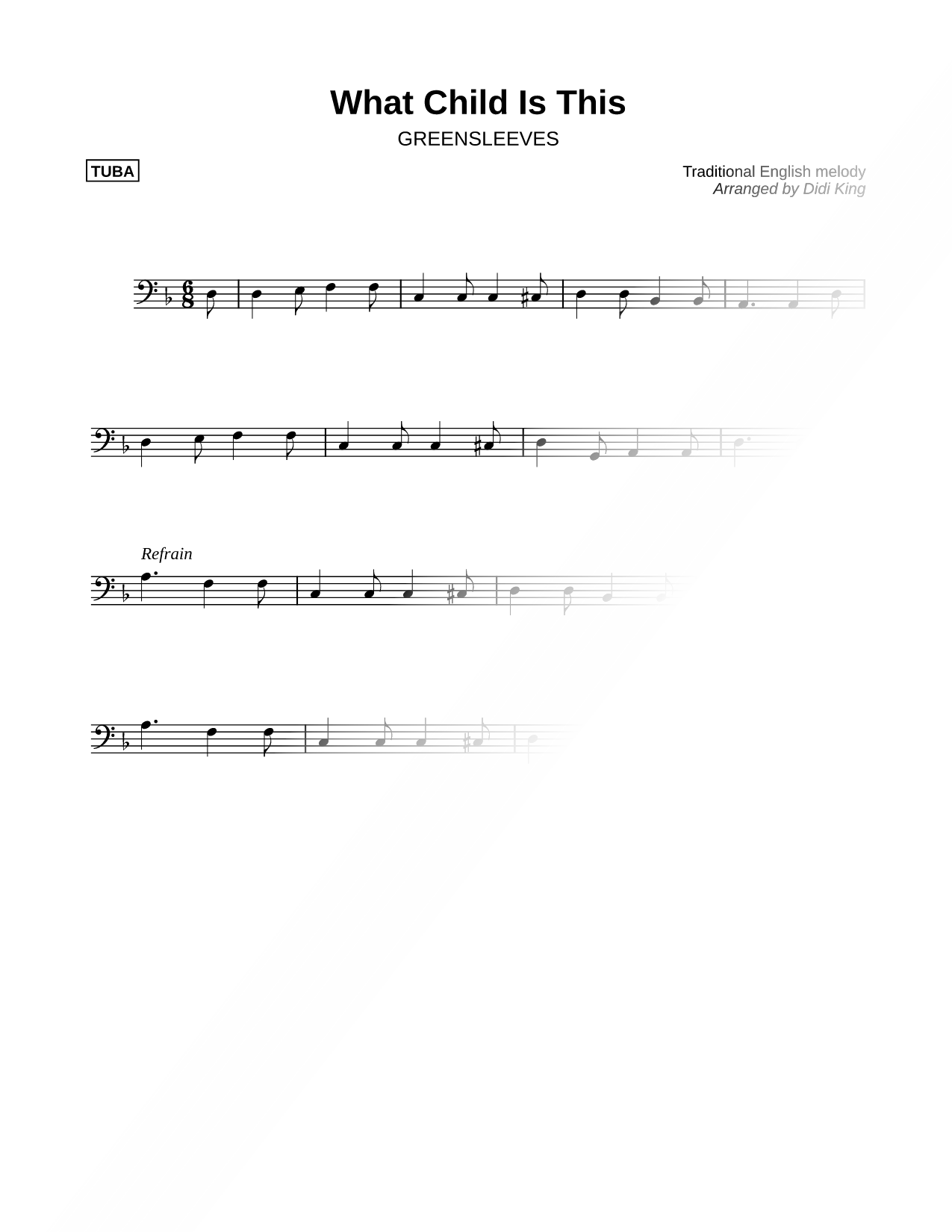 What Child Is This? - Tuba (Brass Quartet)