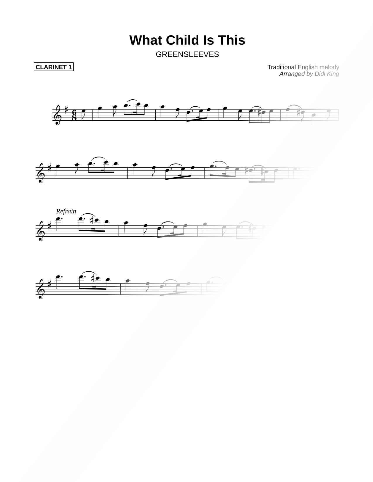 What Child Is This? - Clarinet 1 (Clarinet Quartet)