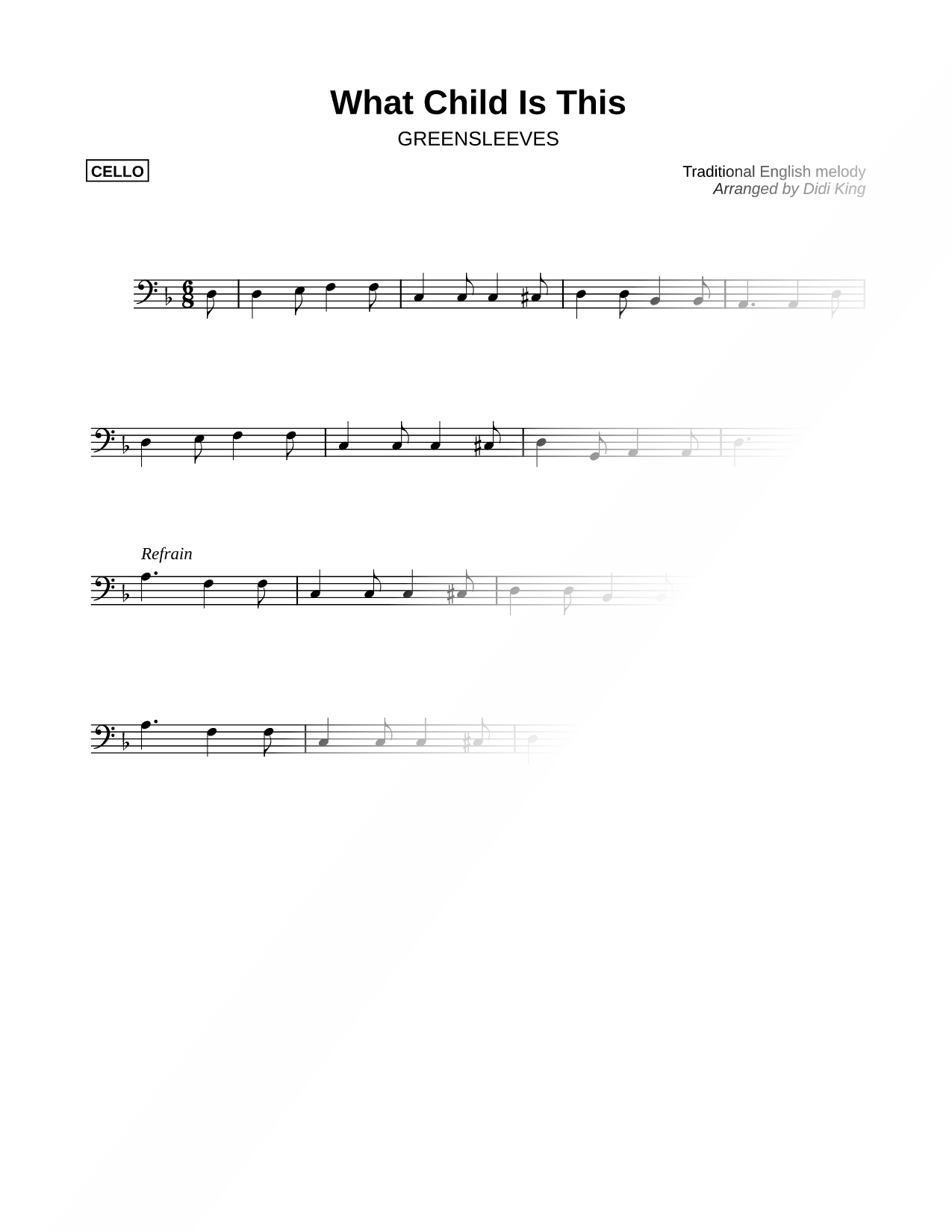 What Child Is This? - Cello (String Quartet)