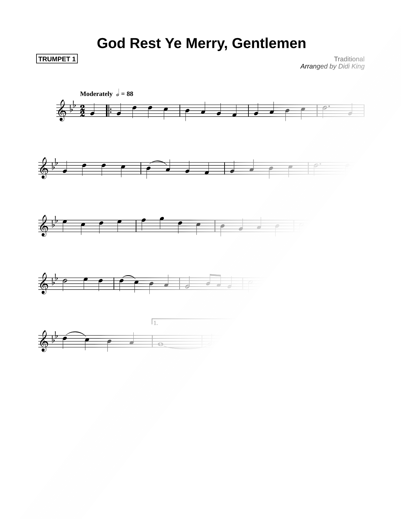God Rest Ye Merry, Gentlemen - Trumpet 1 (Brass Quartet)