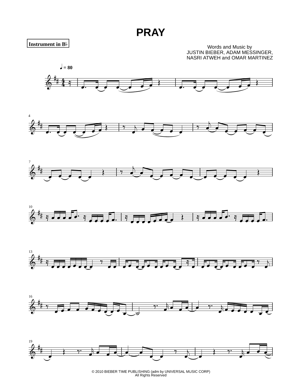 Pray - Bb Instrument