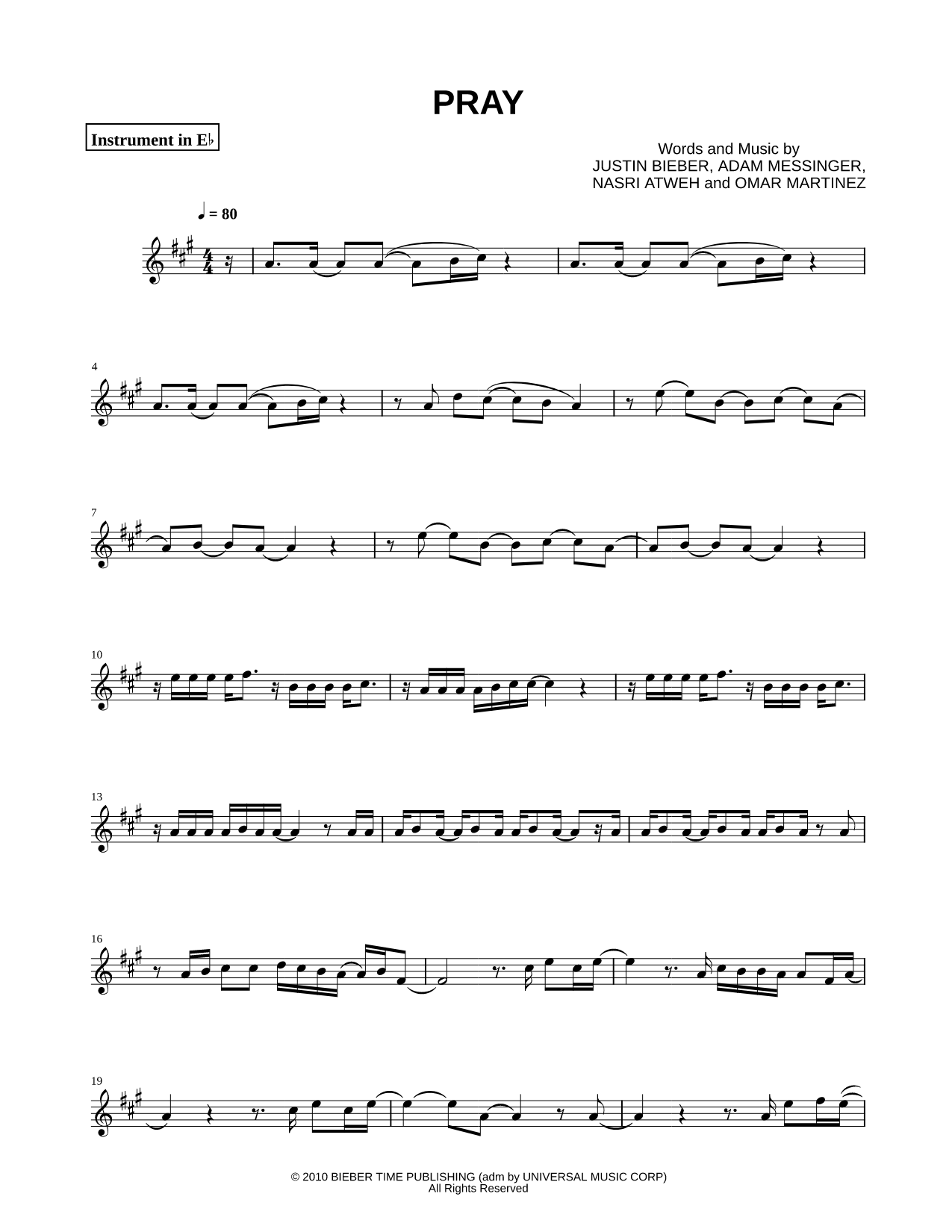 Pray - Eb Instrument