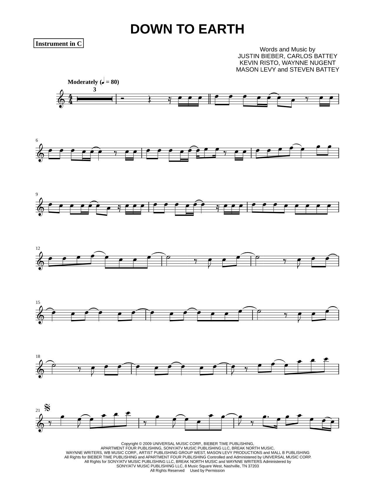 Down To Earth - C Instrument