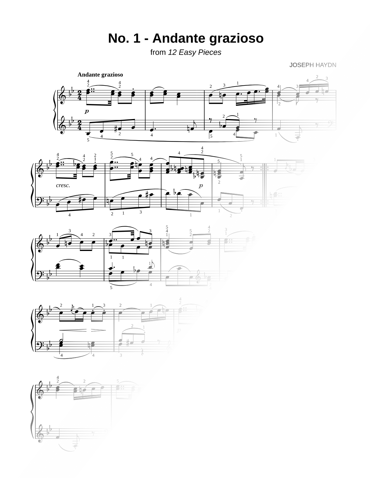 12 Easy Pieces, No. 1: Andante Grazioso