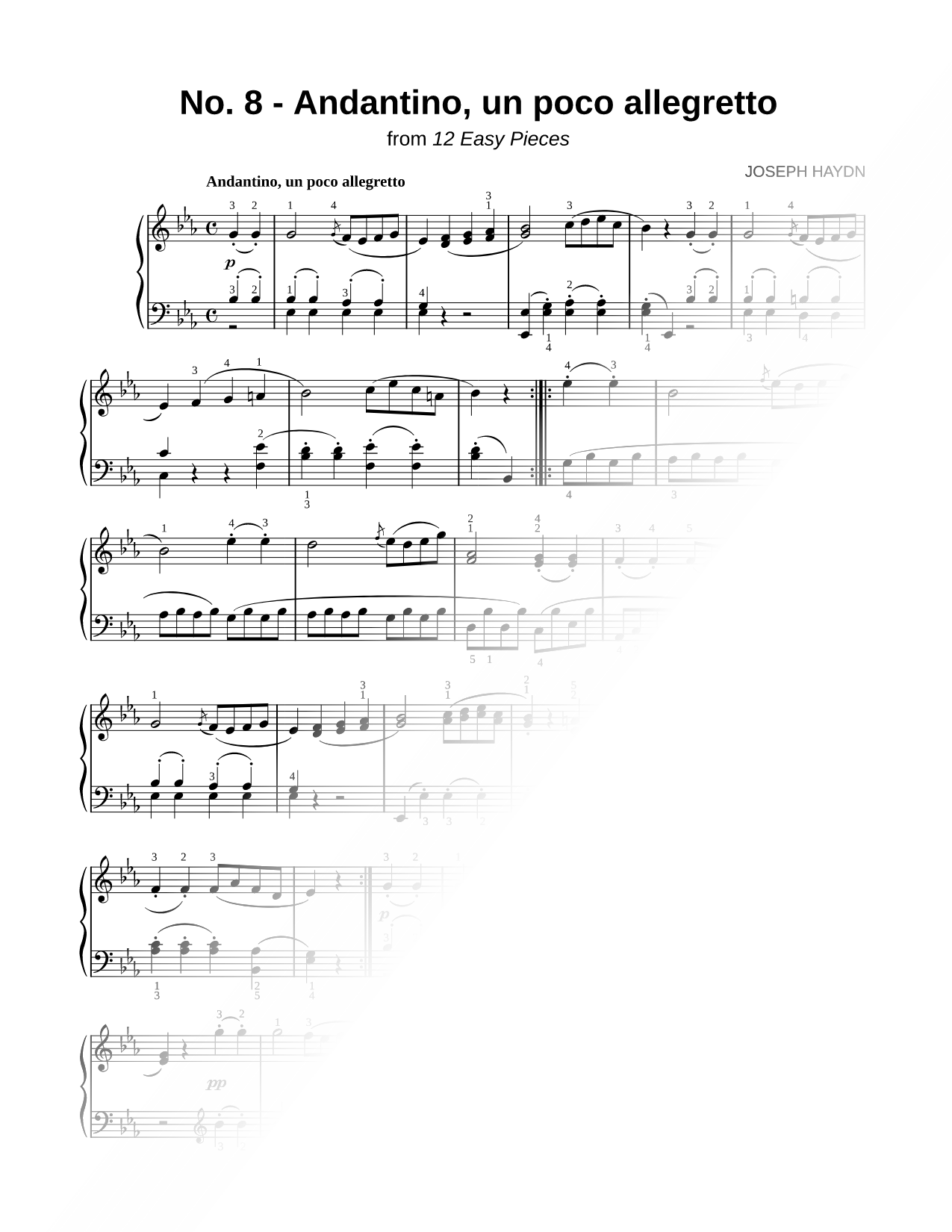 12 Easy Pieces, No. 8: Andantino, un poco allegretto