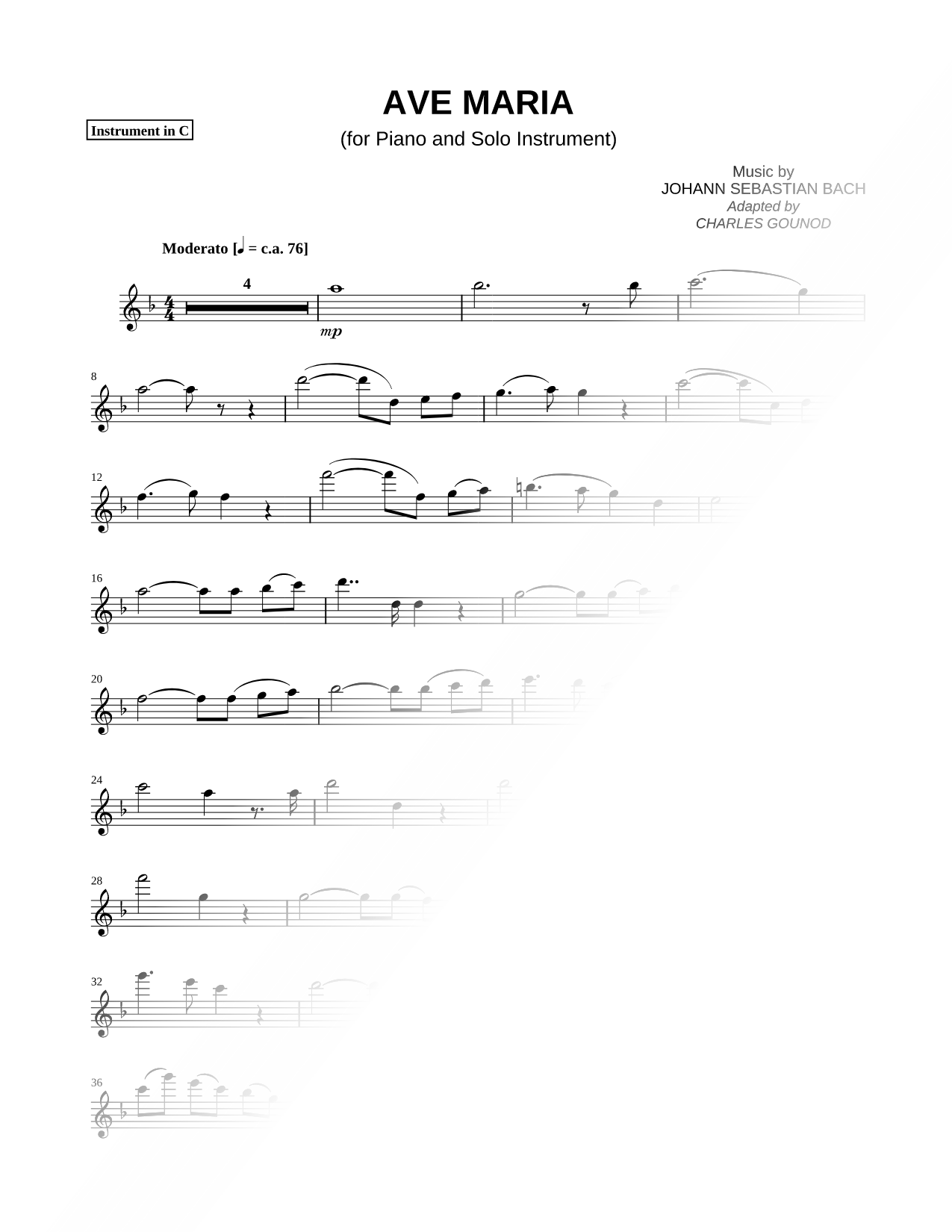 Ave Maria - C Instrument