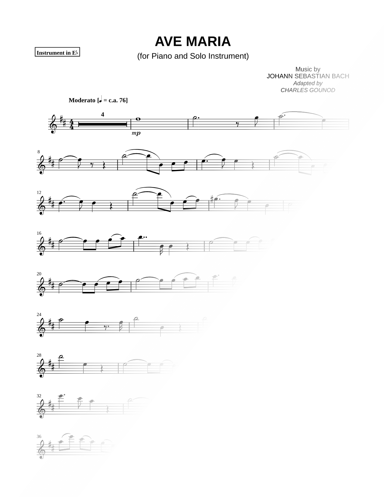 Ave Maria - Eb Instrument