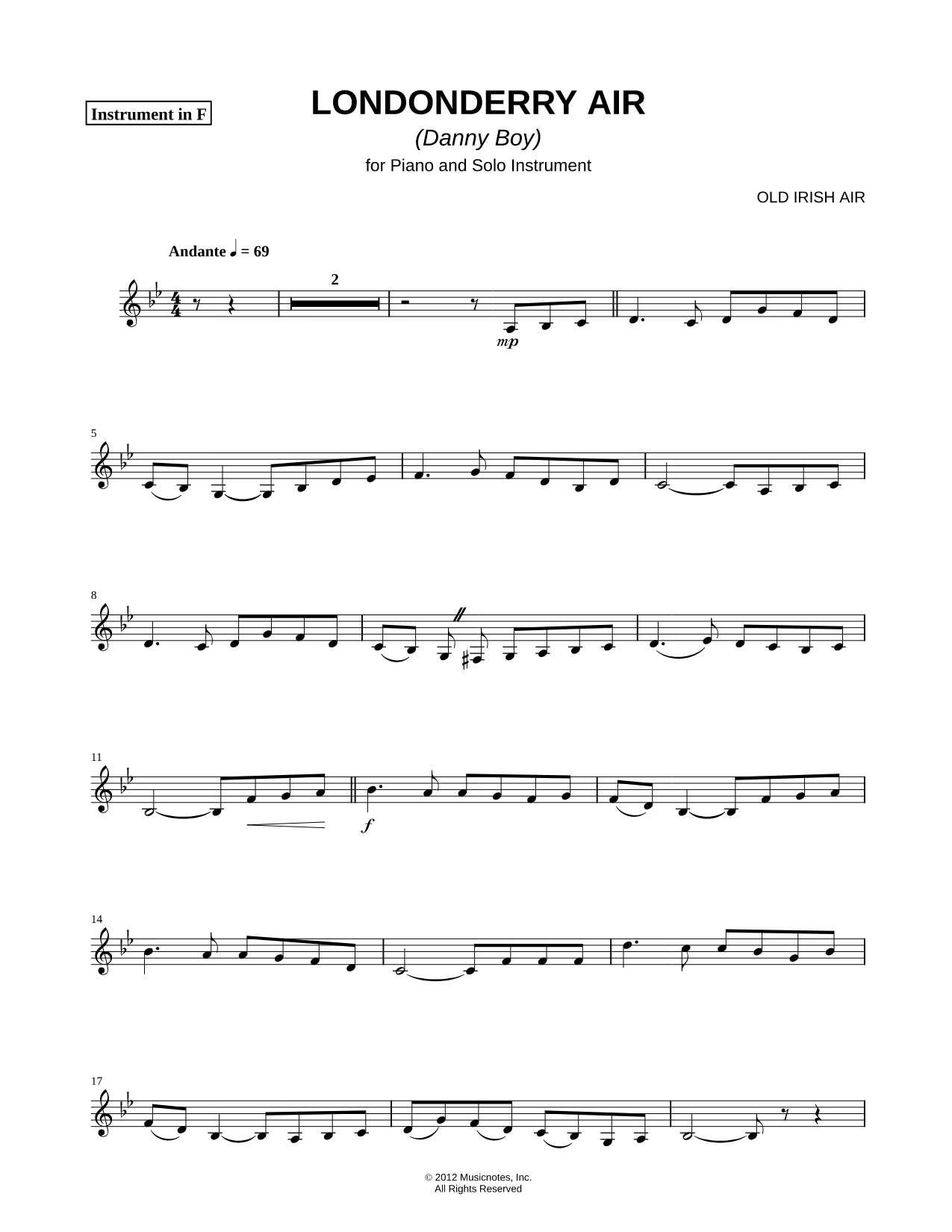 Londonderry Air - F Instrument