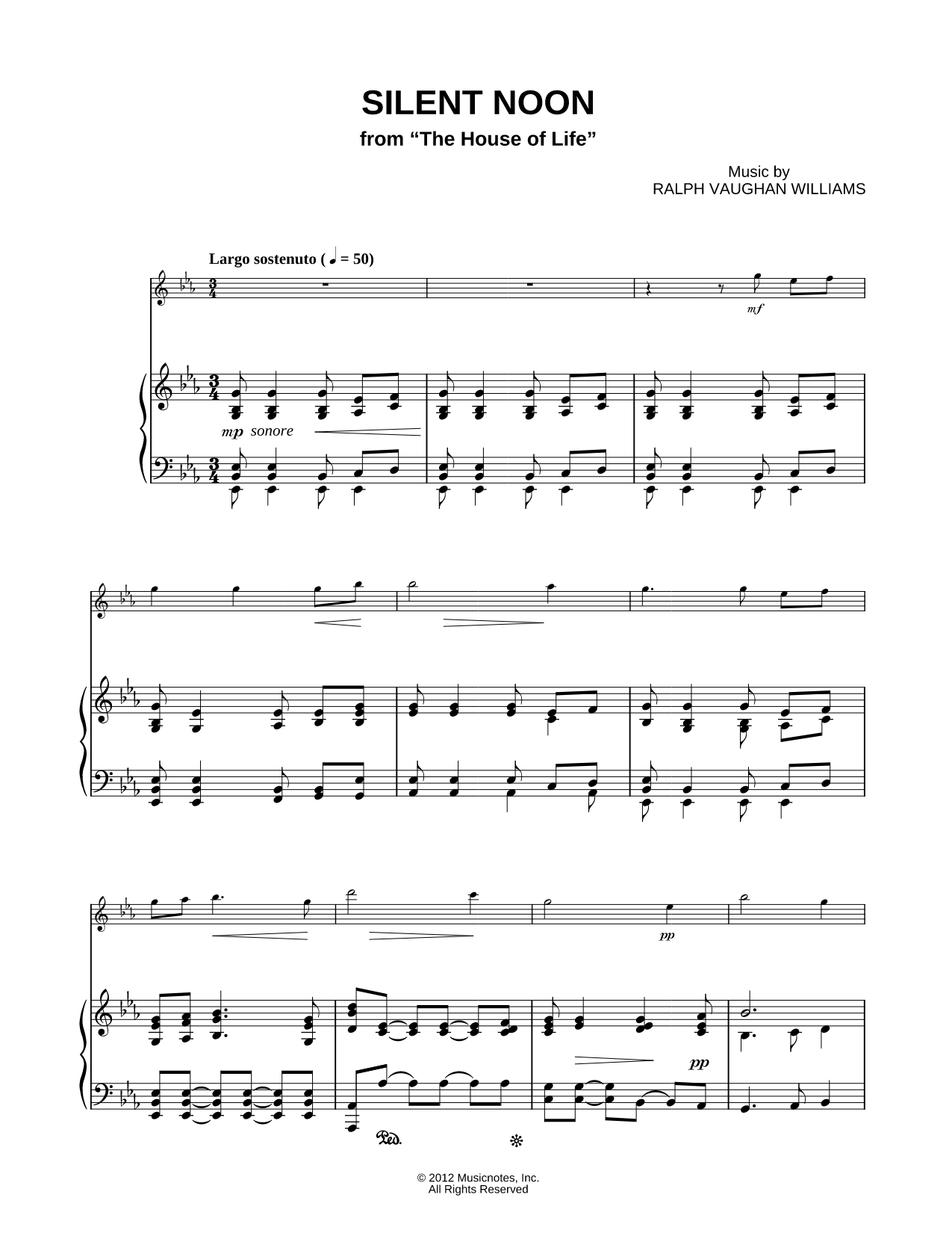 Silent Noon - Piano Accompaniment