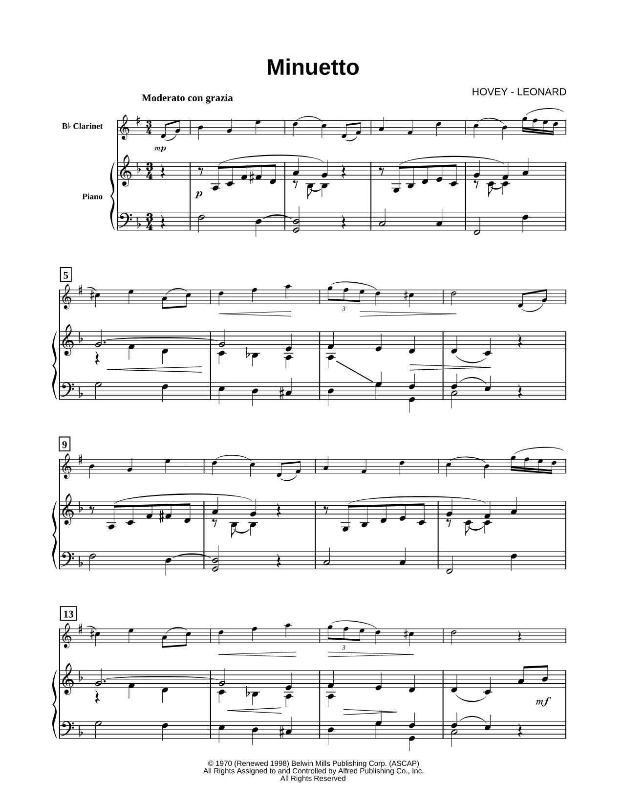 Minuetto - Piano Accompaniment