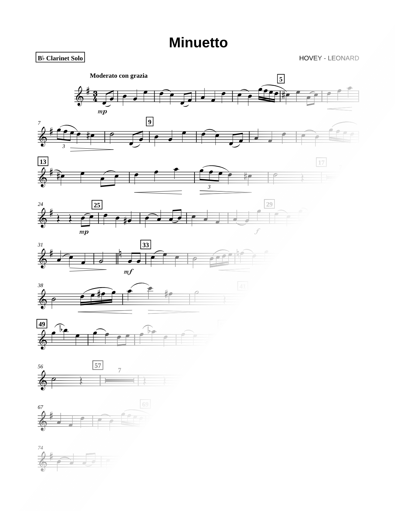 Minuetto - Clarinet Part