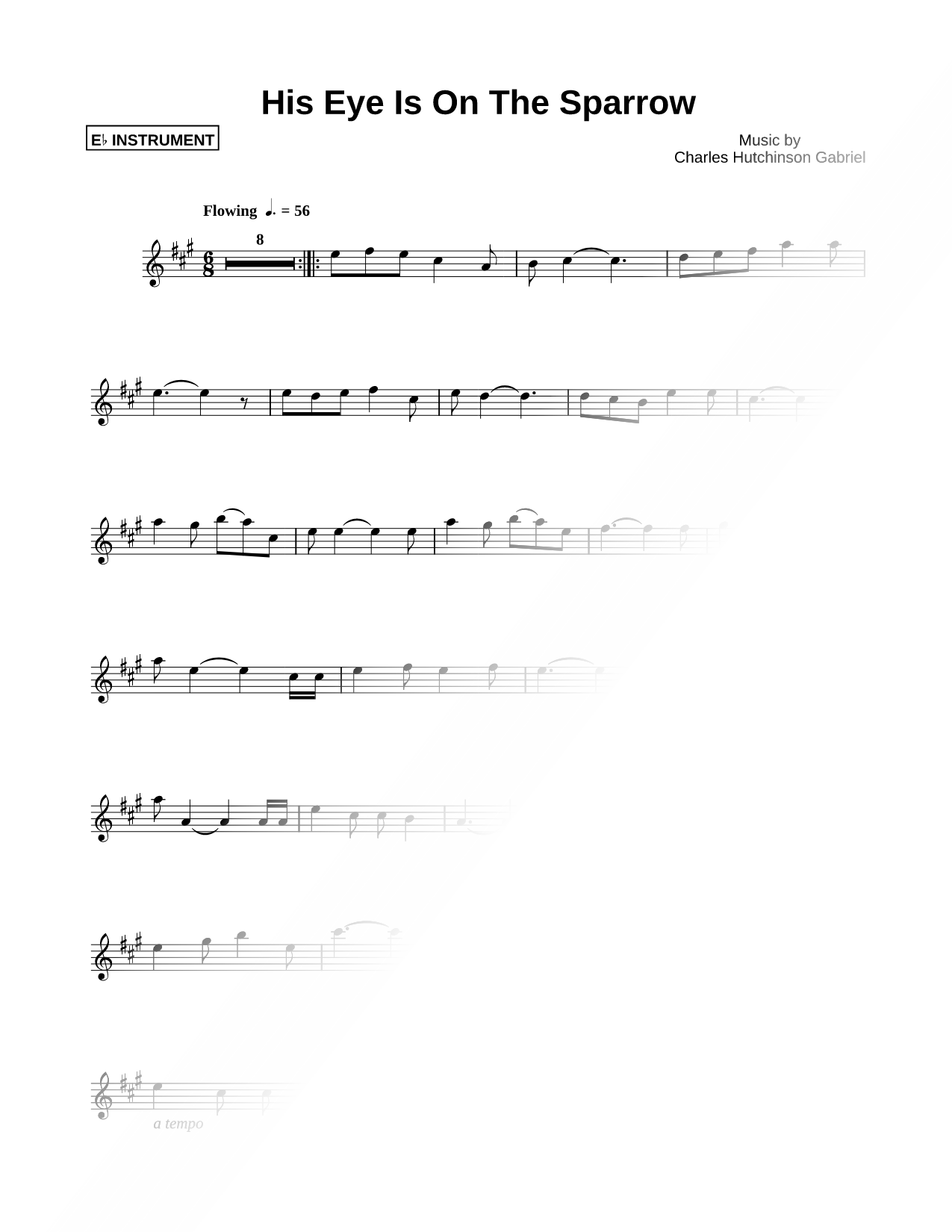 His Eye Is on the Sparrow - Eb Instrument