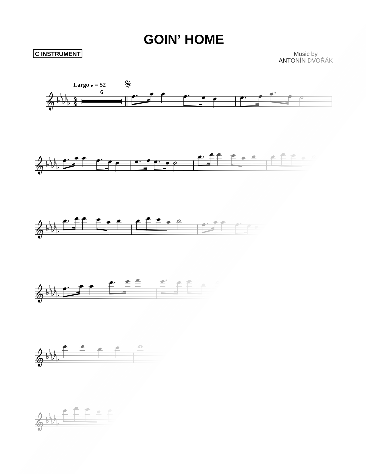 Goin' Home - C Instrument
