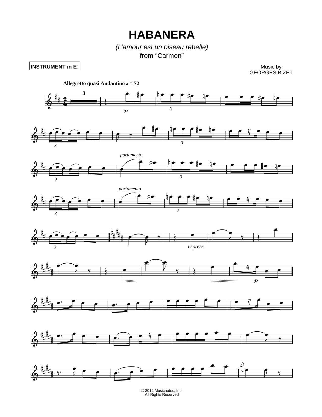 Habanera - Eb Instrument